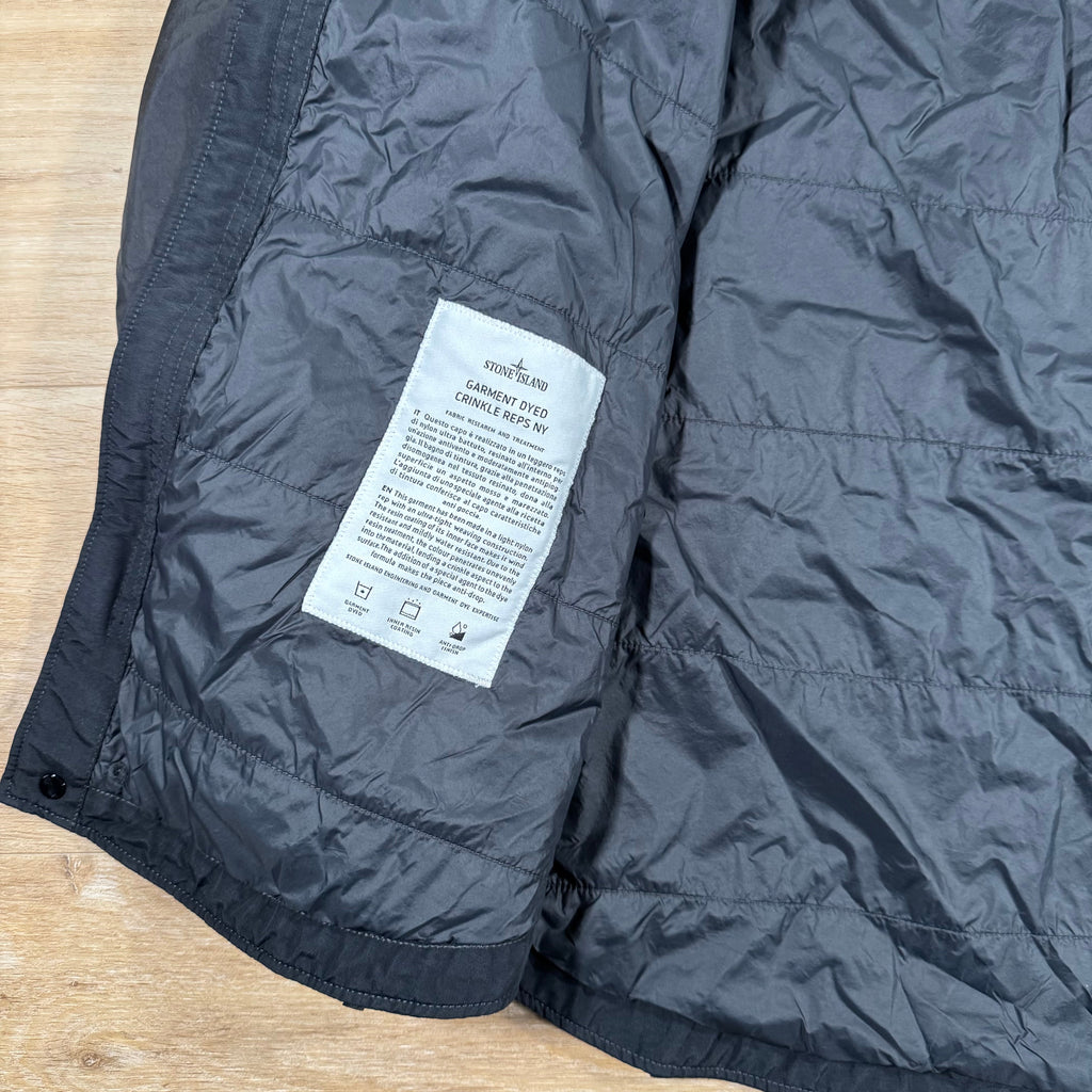 Stone Island Garment Dyed Crinkle Reps NY Overshirt in Black