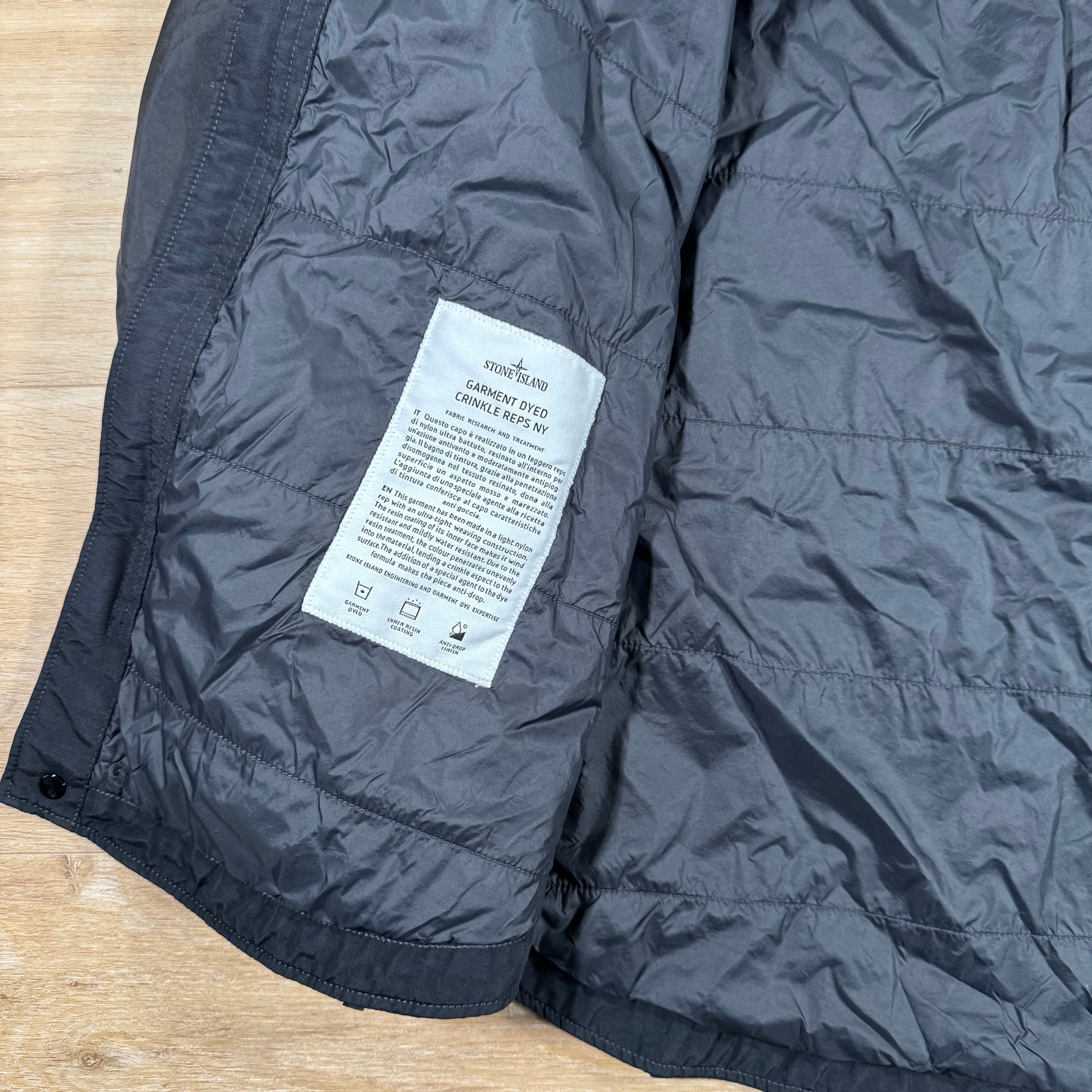 Stone Island Garment Dyed Crinkle Reps NY Overshirt in Black