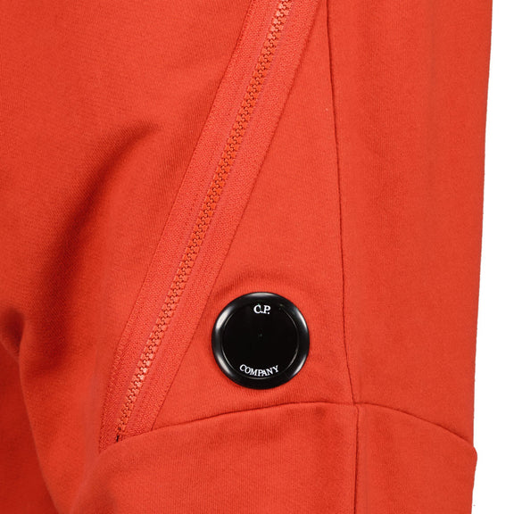Cp Company Diagonal Raised Fleece Lens Joggers in Fiery Red