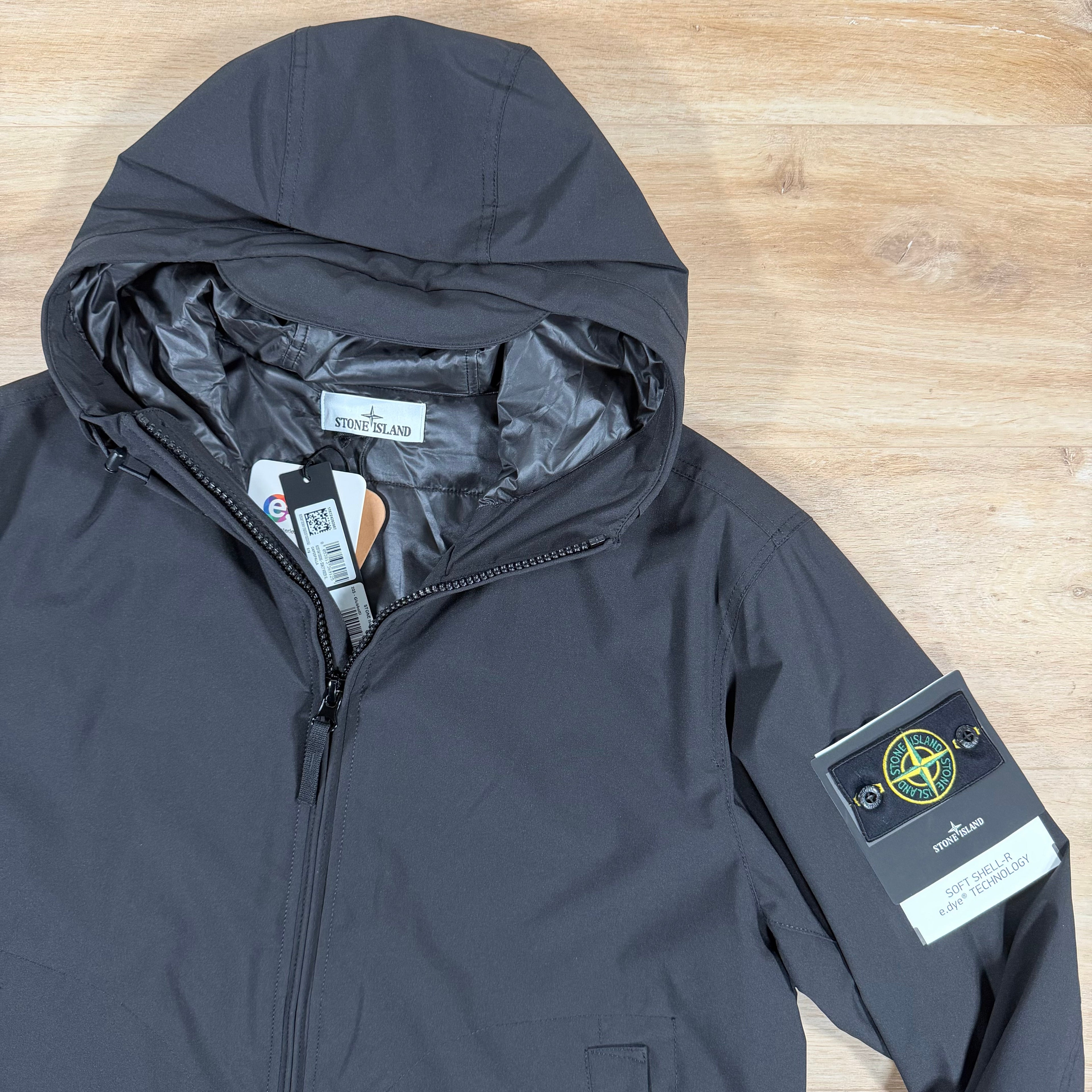 Stone Island Soft Shell-R with Primaloft Jacket in Black