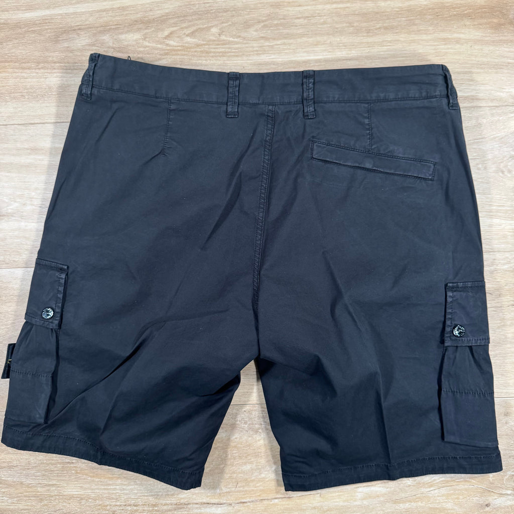 Stone Island Supima Cotton Twill Stretch-TC Bermuda Shorts in Black