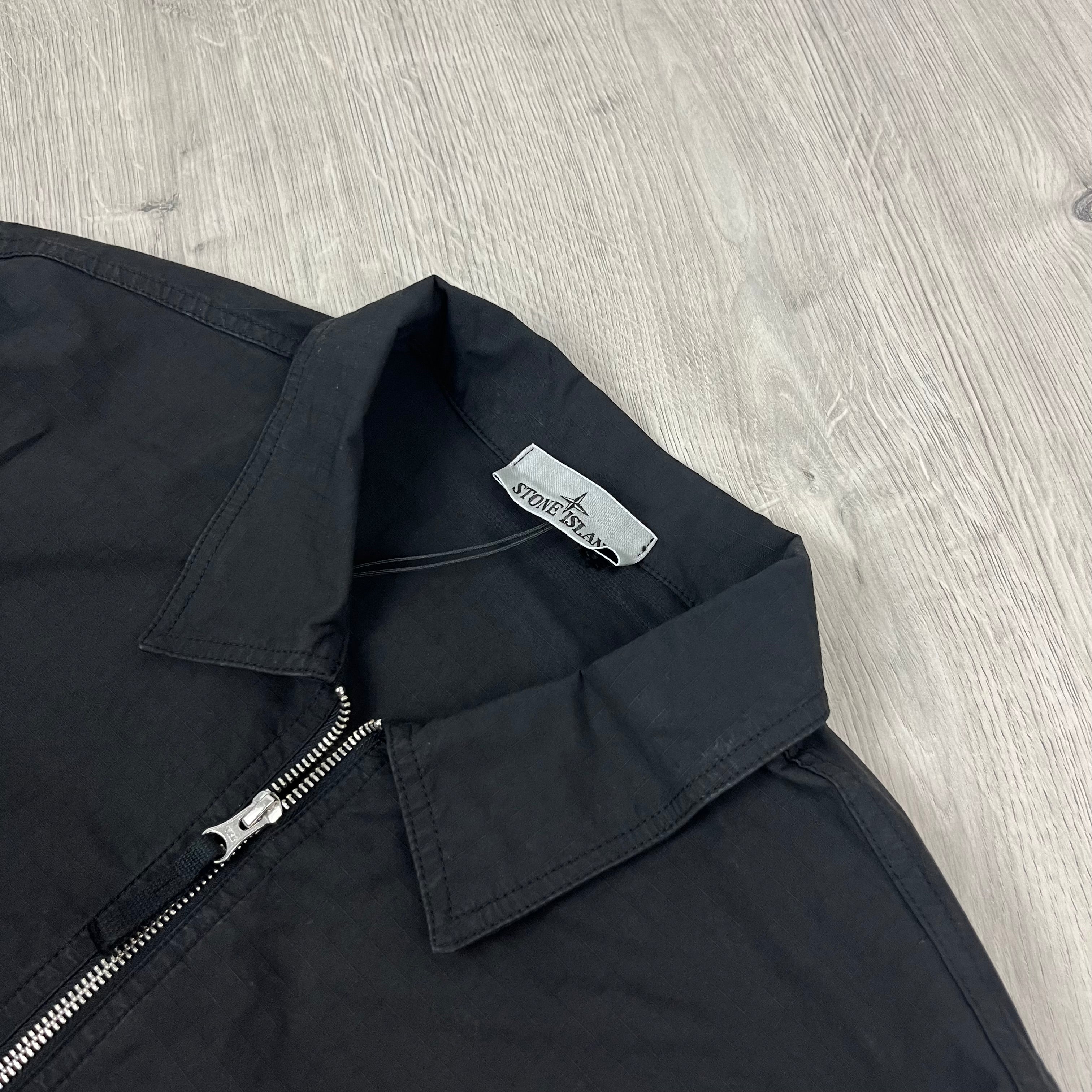 Stone Island Zip Overshirt - Black