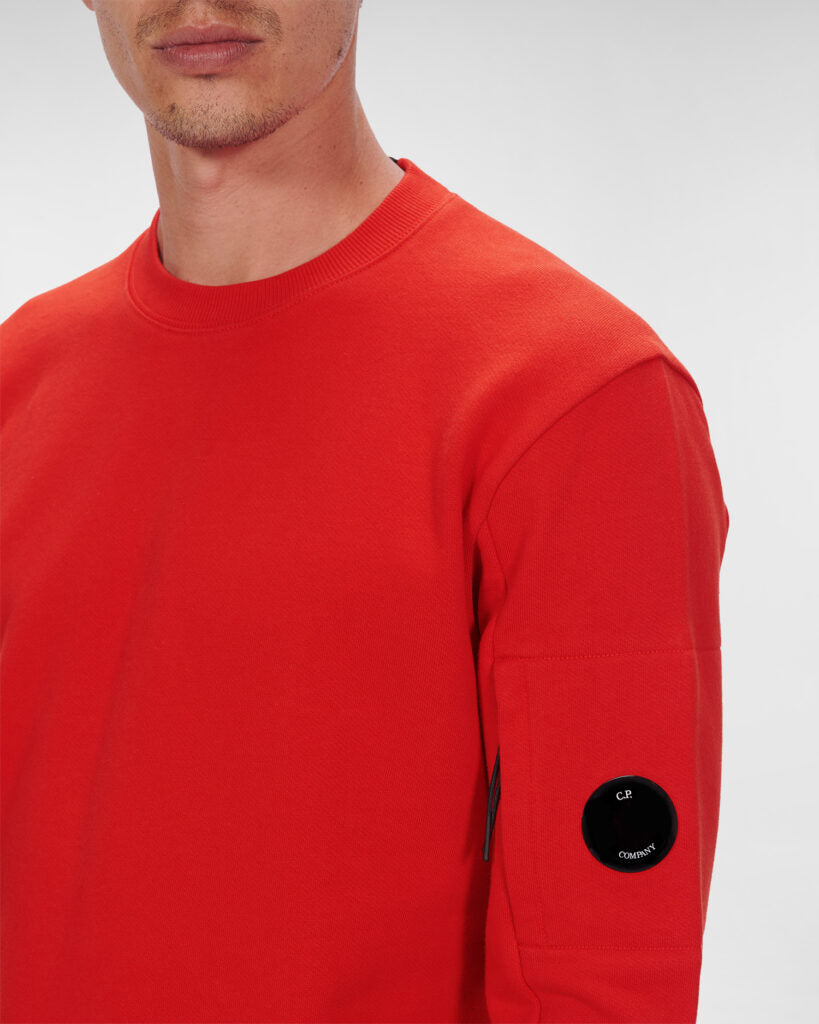 Cp Company Diagonal Raised Lens Sweatshirt Red