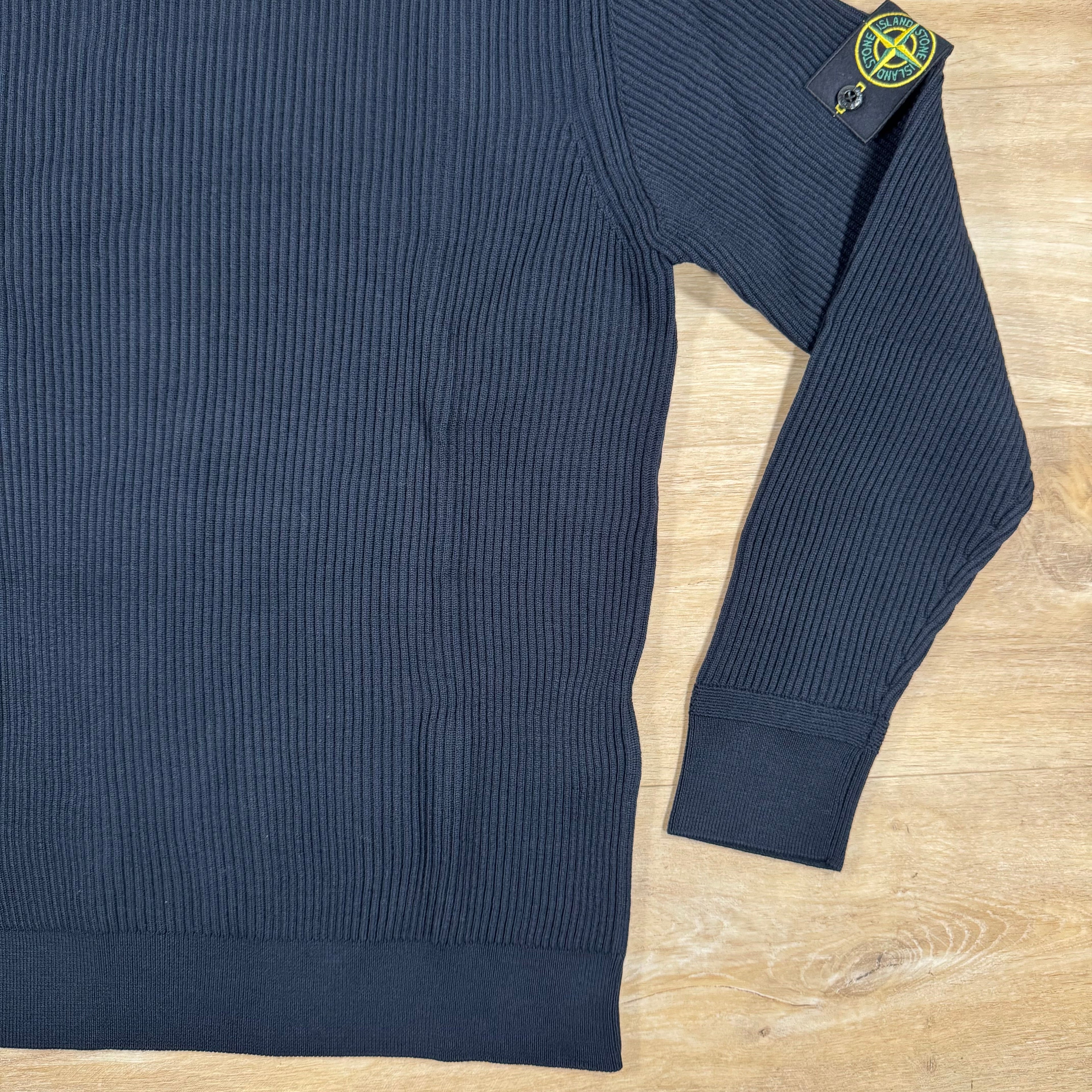 Stone Island Full Rib RWS Wool Turtleneck Jumper in Navy