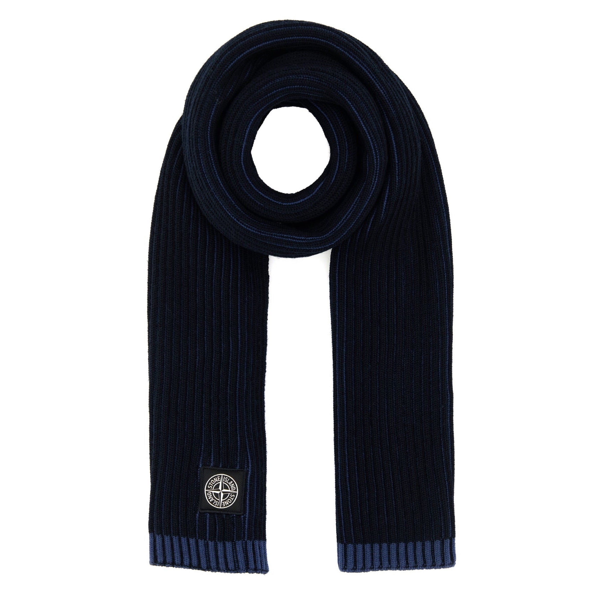 Stone Island Wool Scarf In Navy