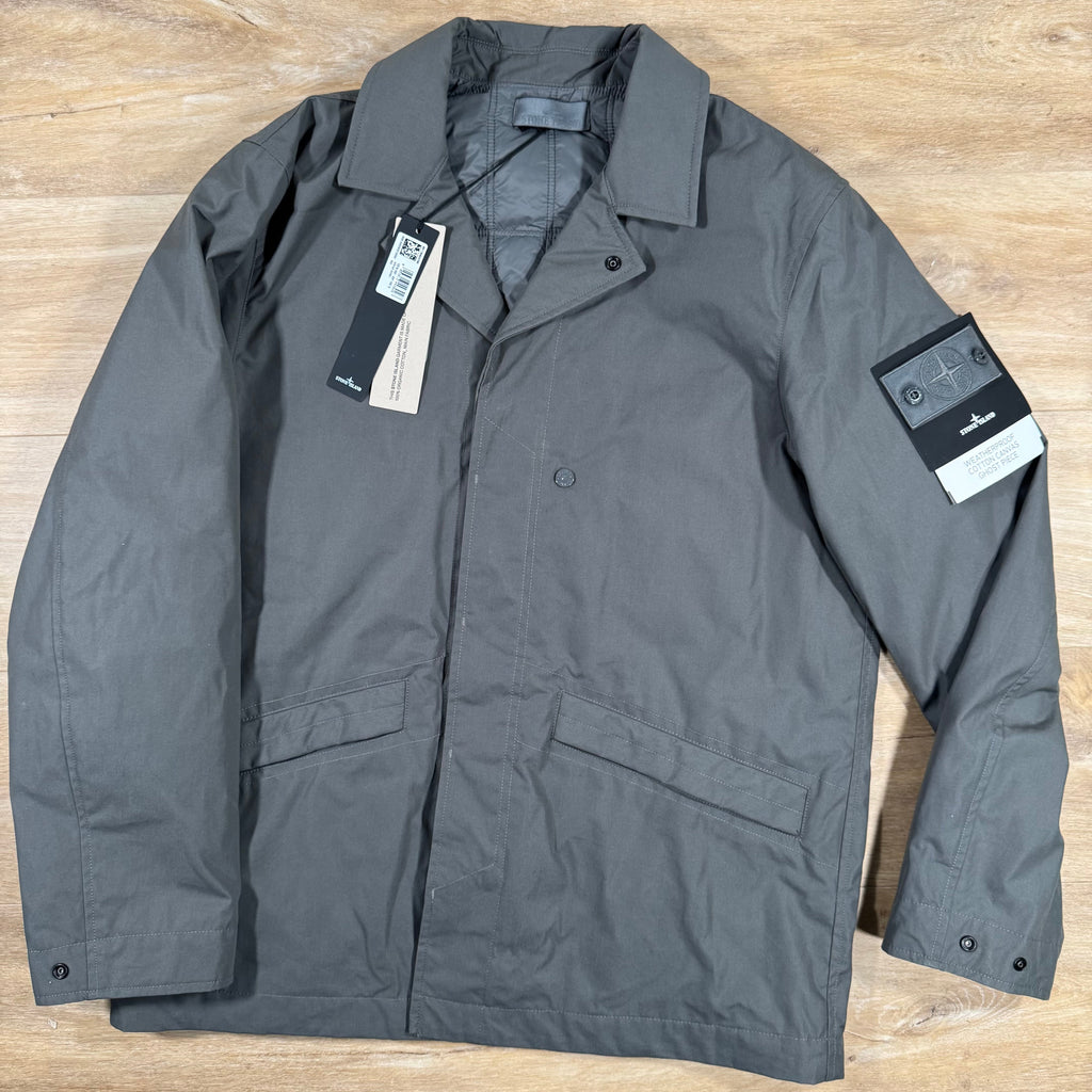 Stone Island Ghost Weatherproof Cotton Canvas Blazer in Dark Grey