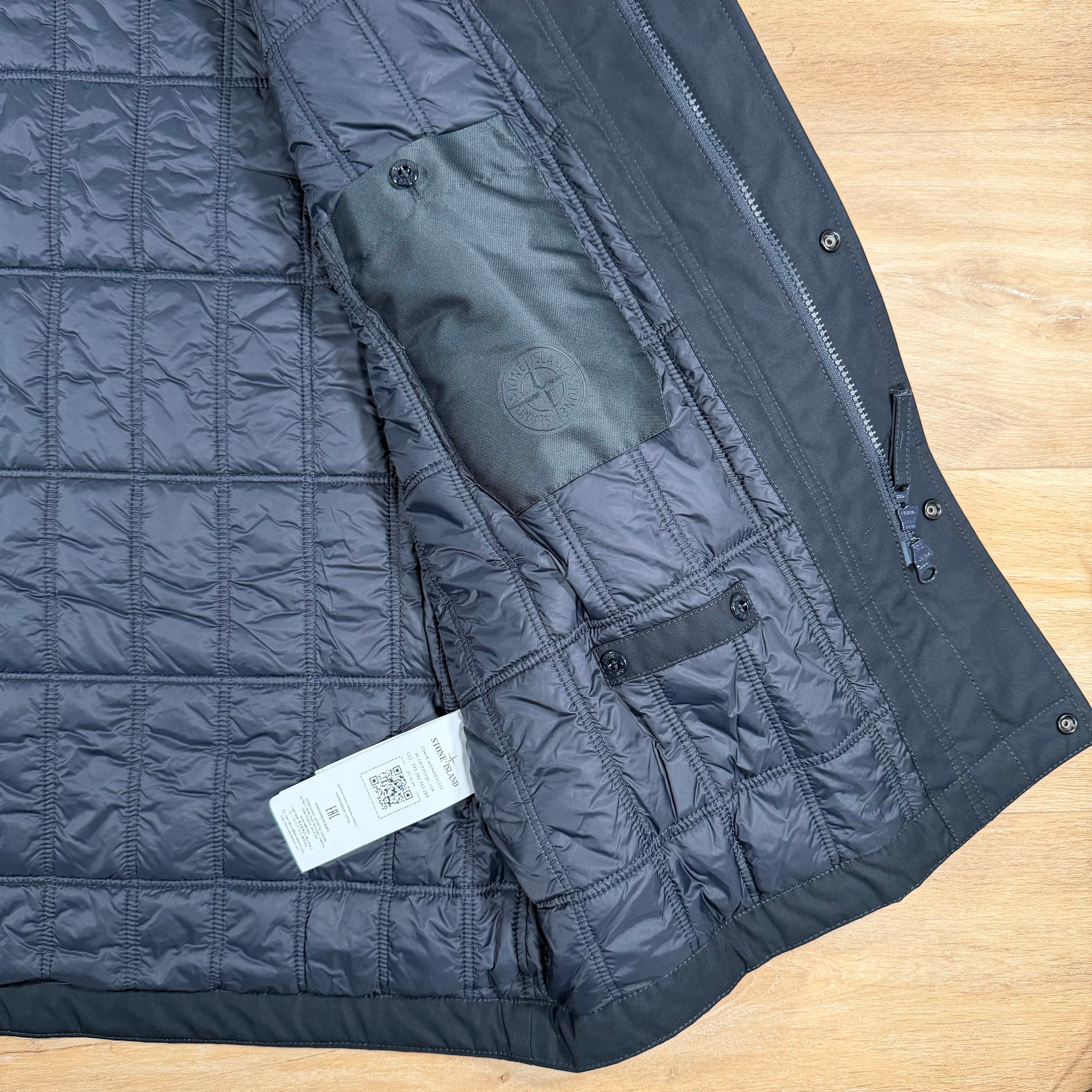 Stone Island Ghost Weatherproof Cotton Canvas Parka in Navy