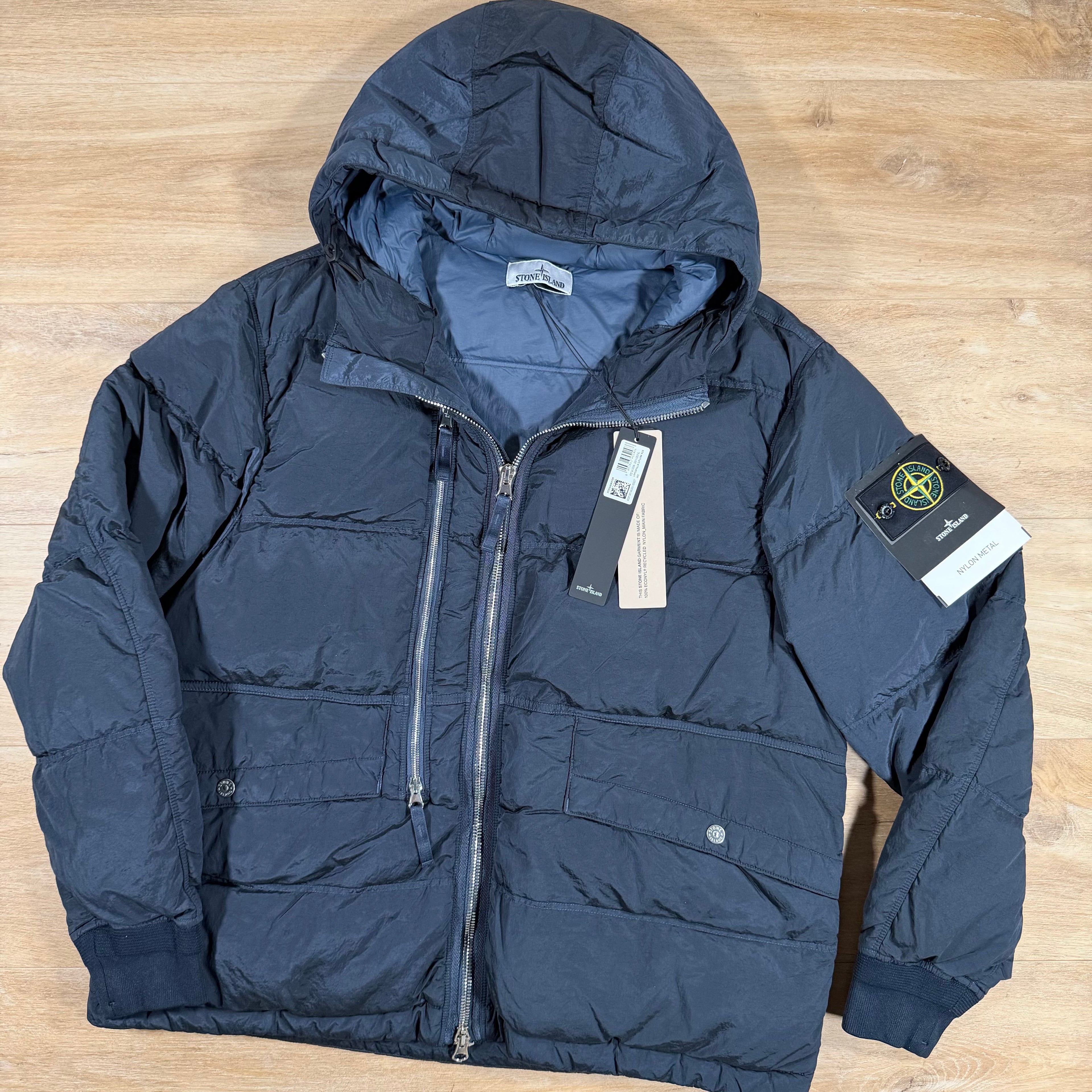 Stone Island Nylon Metal Down Parka in Navy