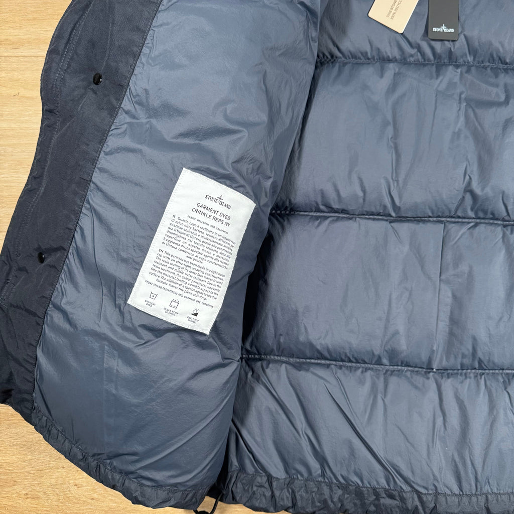 Stone Island Crinkle Reps NY Nylon Down Parka in Navy
