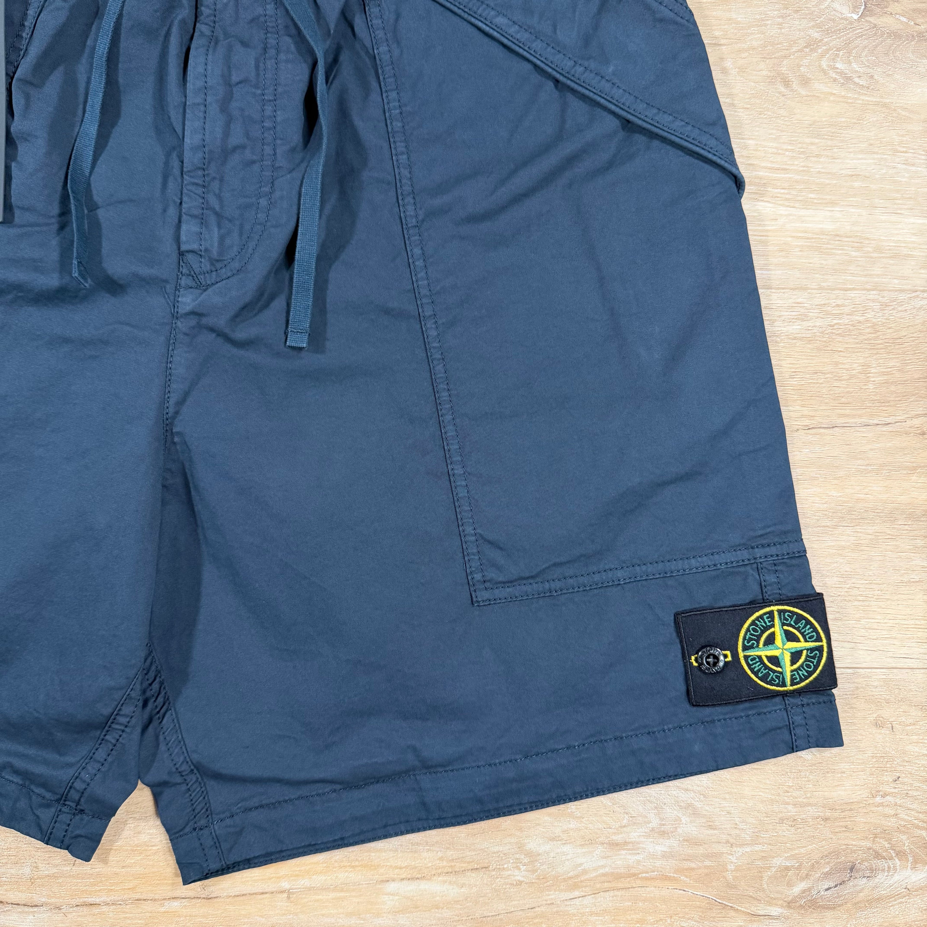 Stone Island Stretch Cargo Bermuda Shorts in Navy