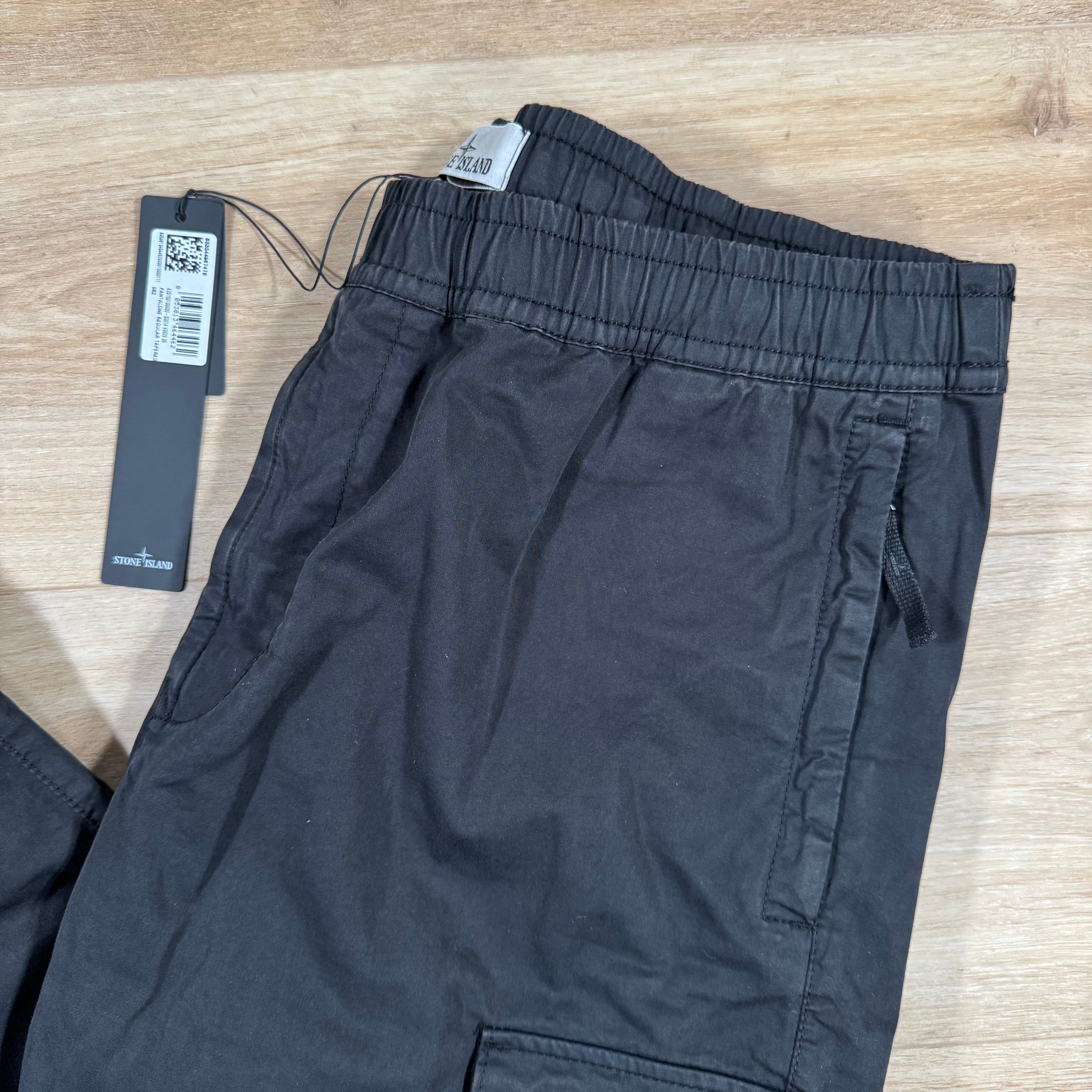 Stone Island Stretch Cargo Pants in Black
