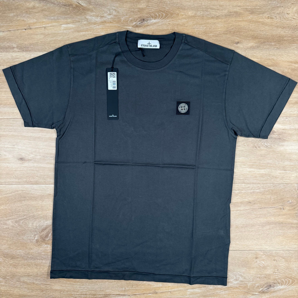 Stone Island Patch Logo T-Shirt in Lead Grey