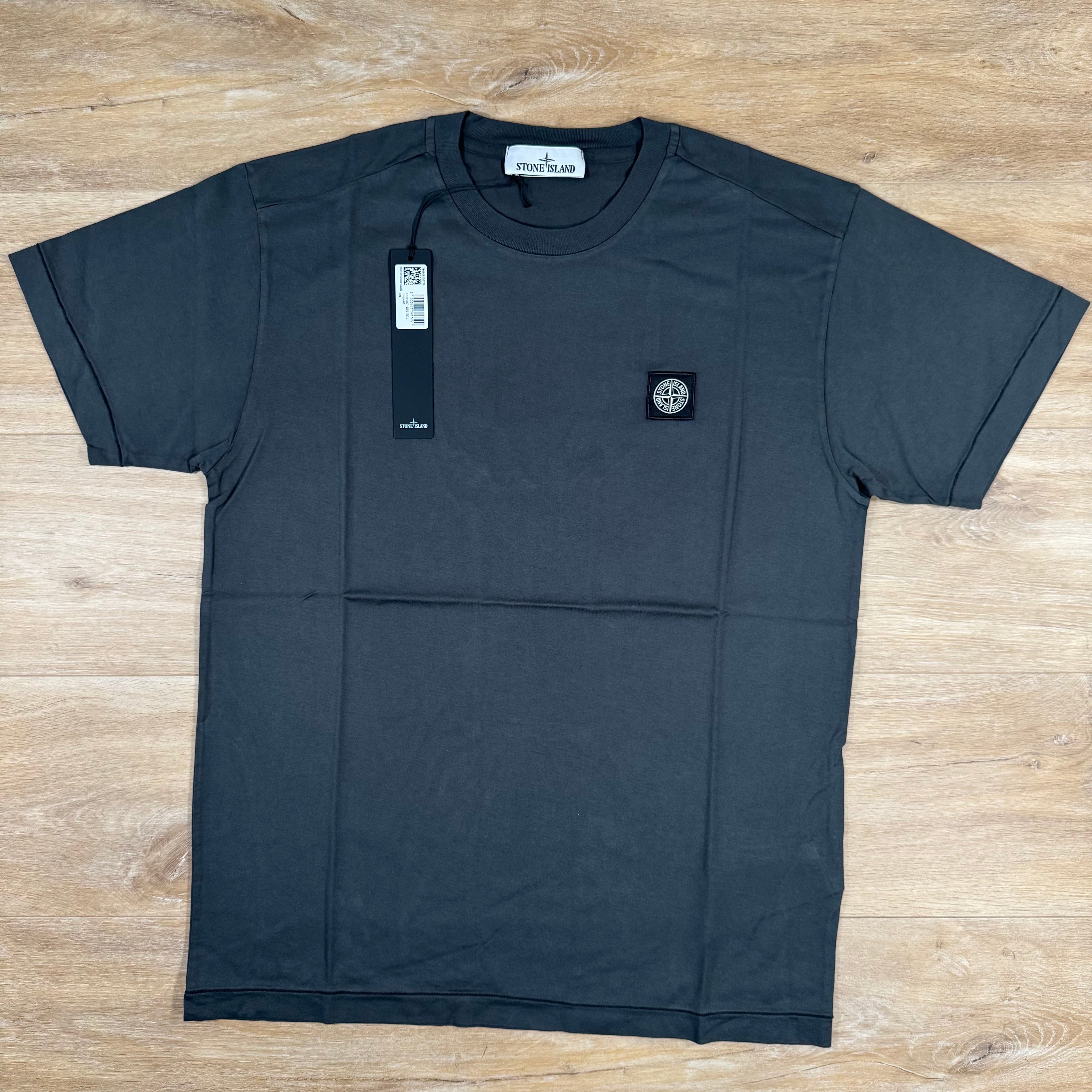 Stone Island Patch Logo T-Shirt in Lead Grey