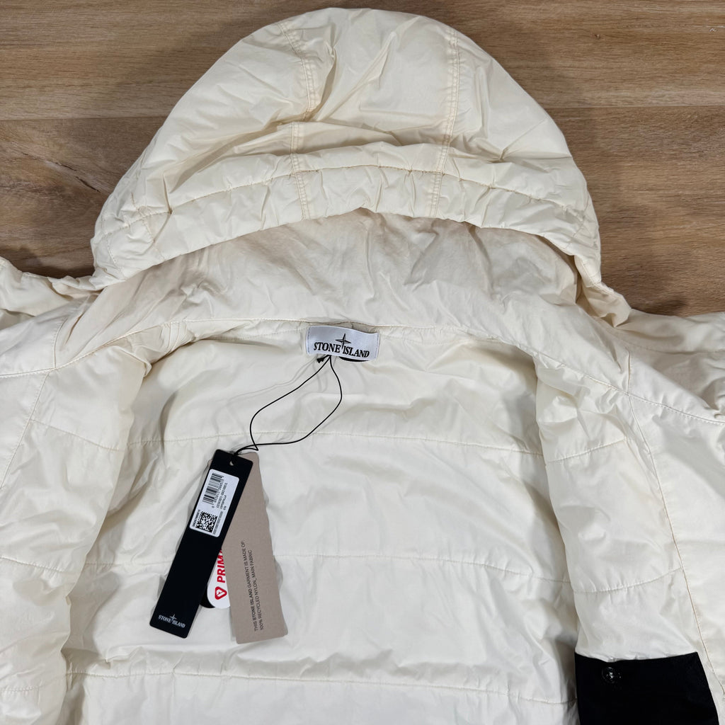 Stone Island Crinkle Reps NY Padded Jacket in Ivory