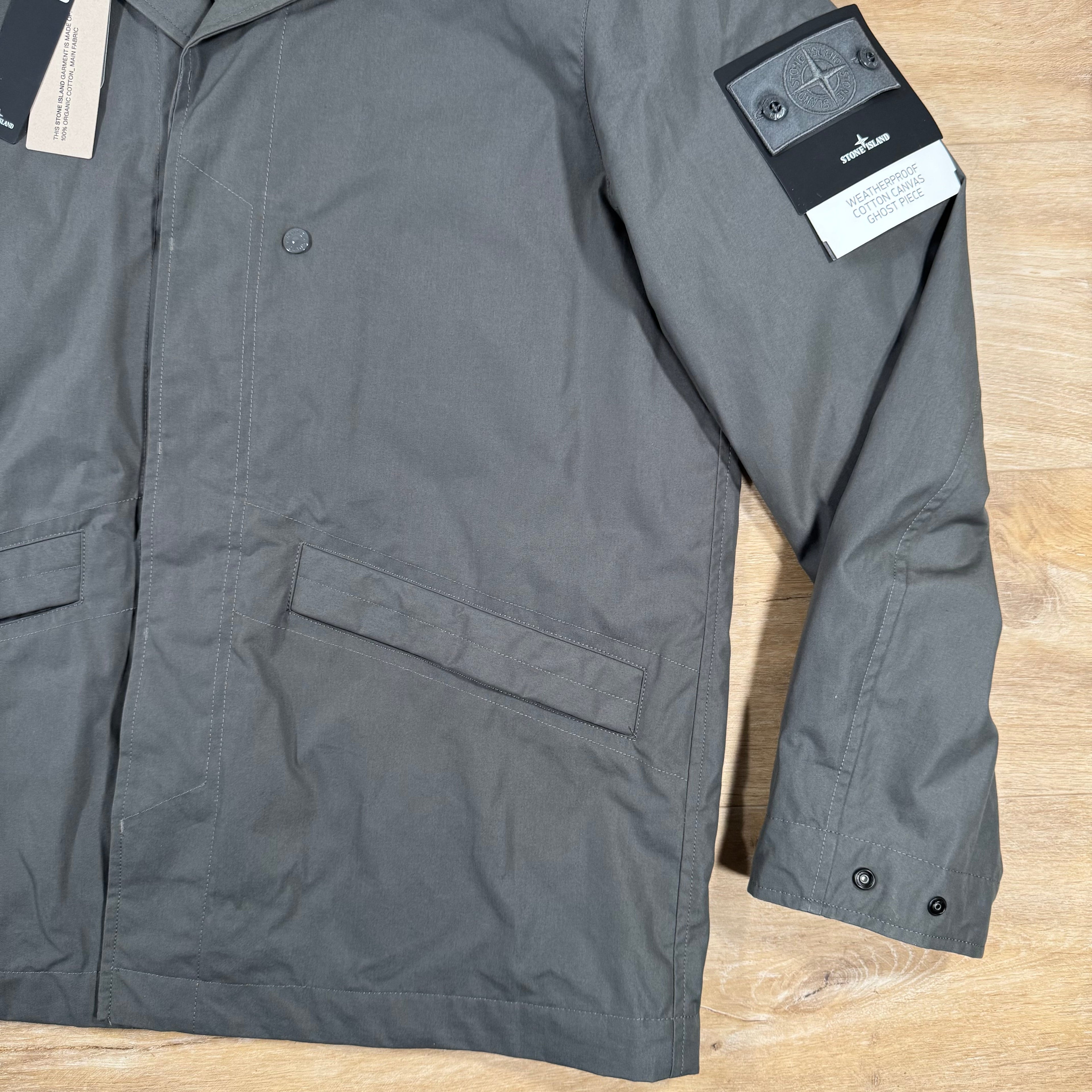 Stone Island Ghost Weatherproof Cotton Canvas Blazer in Dark Grey