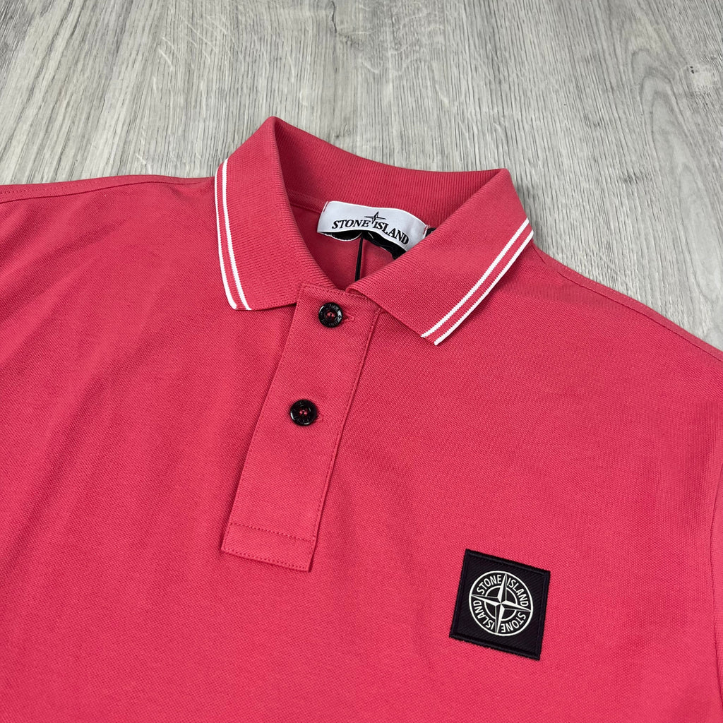 Stone Island Patch Polo Shirt - Fuchsia
