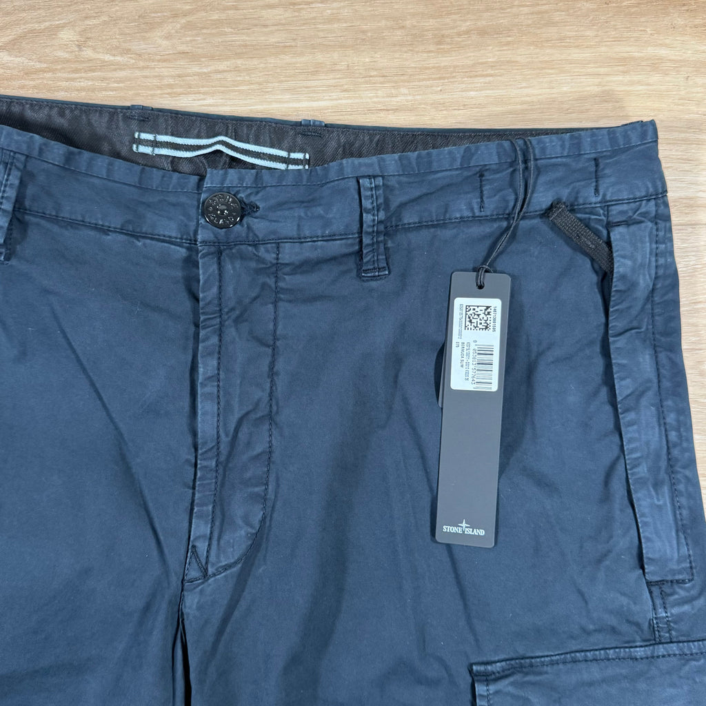 Stone Island Supima Cotton Twill Stretch-TC Bermuda Shorts in Navy