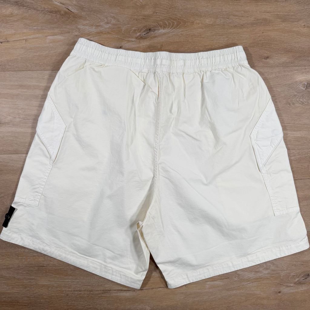 Stone Island Stretch Cargo Bermuda Shorts in Ivory