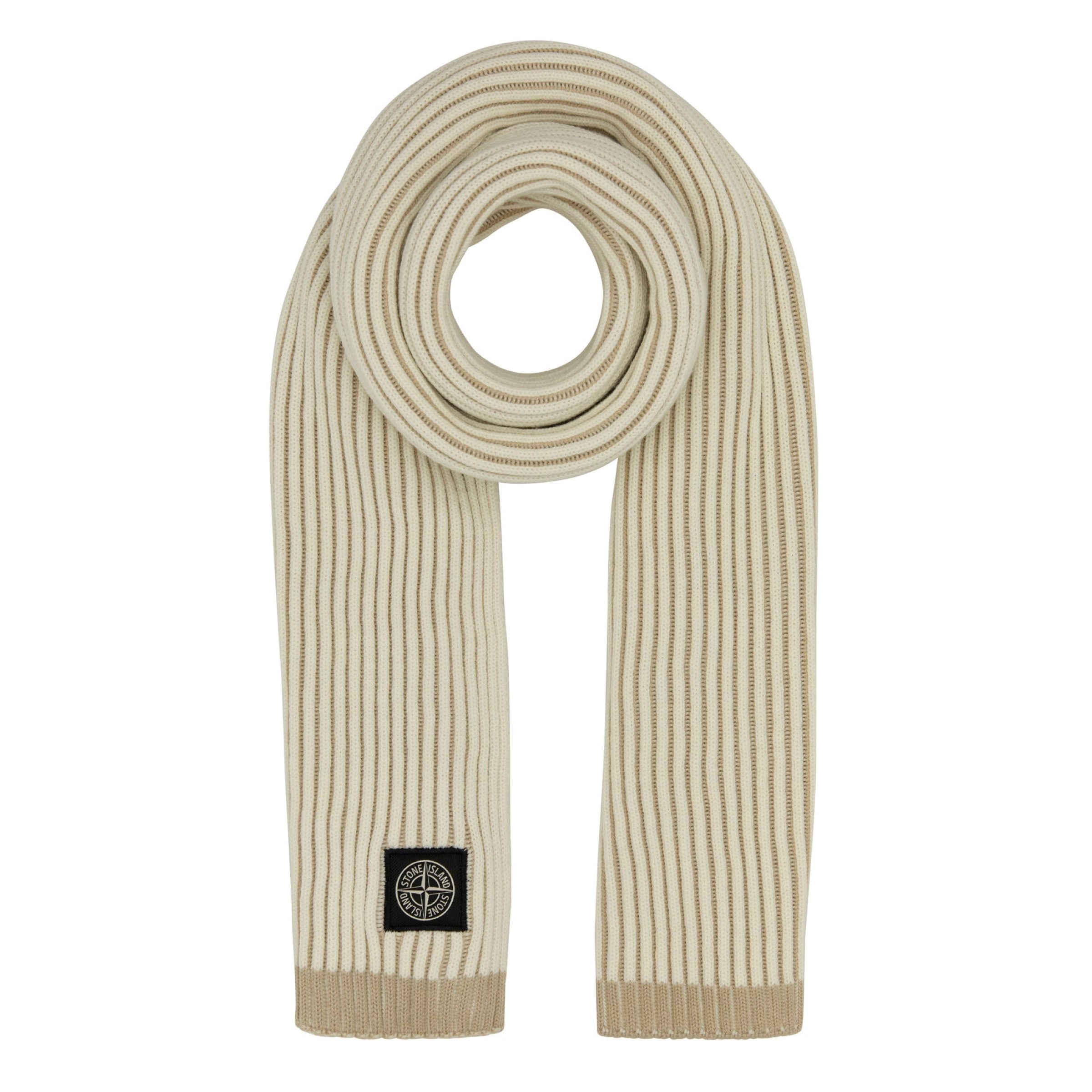 Stone Island Wool Scarf In Off White