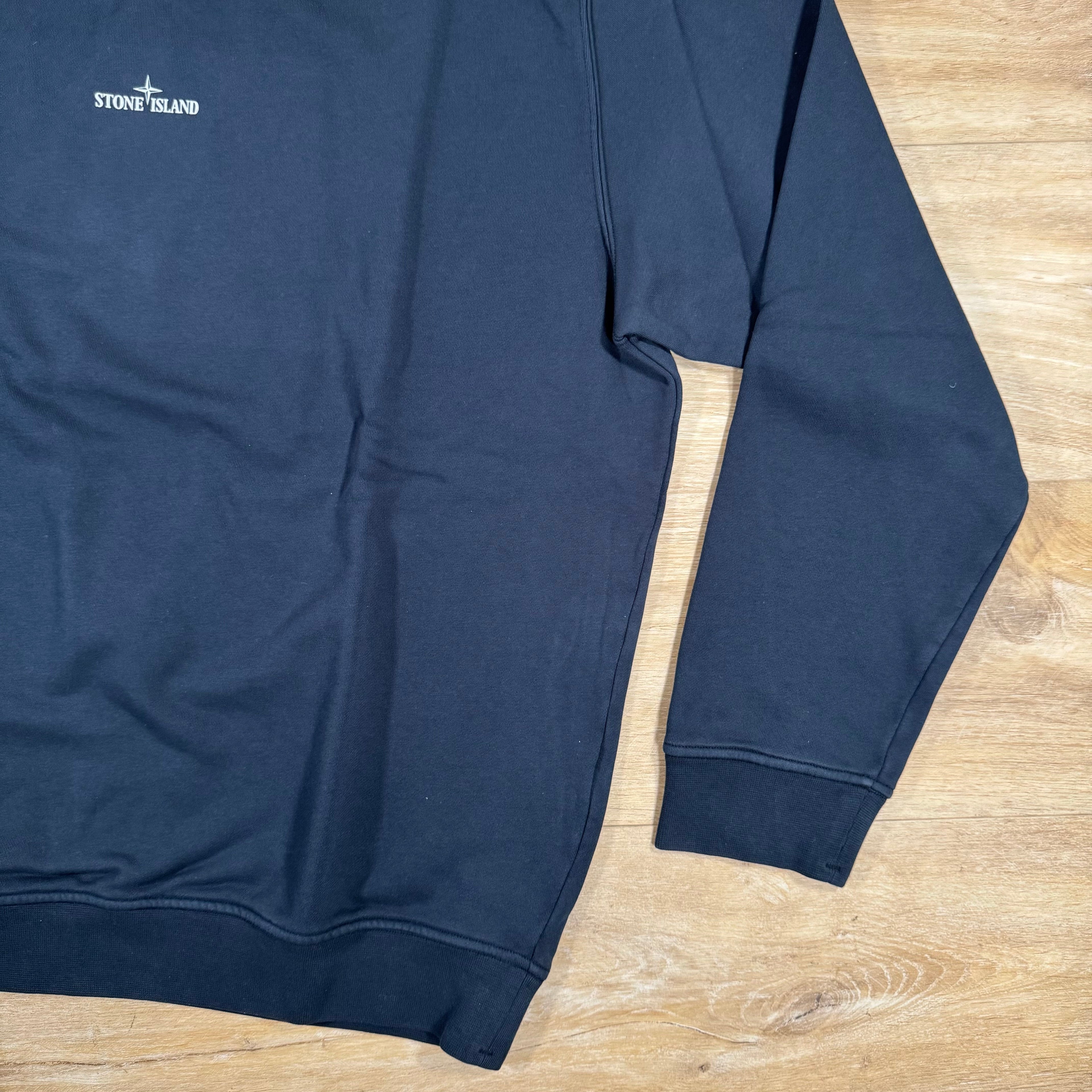 Stone Island Industrial Print Oversized Crewneck Sweatshirt in Navy