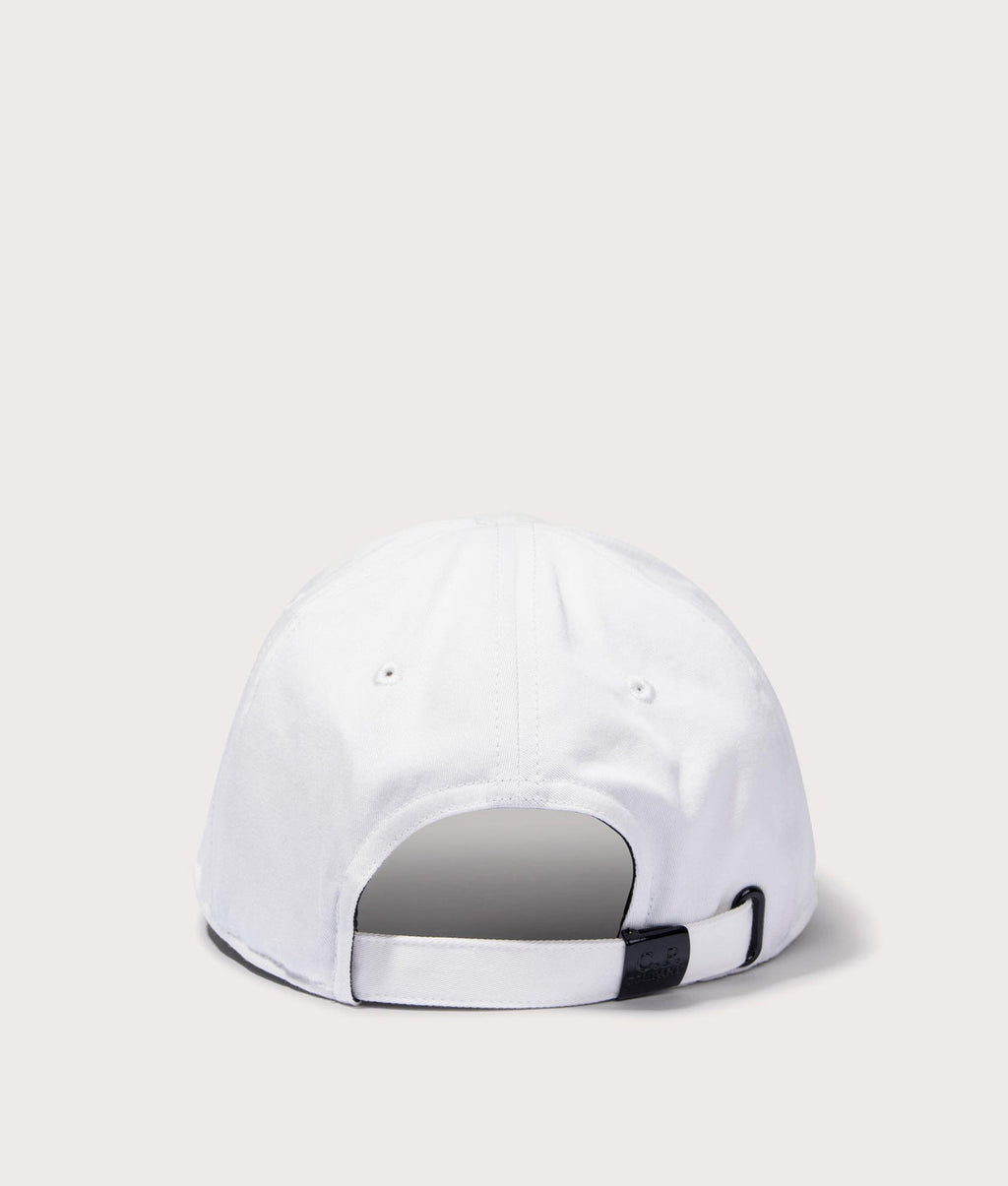 Cp Company Gabardine Logo Cap In White
