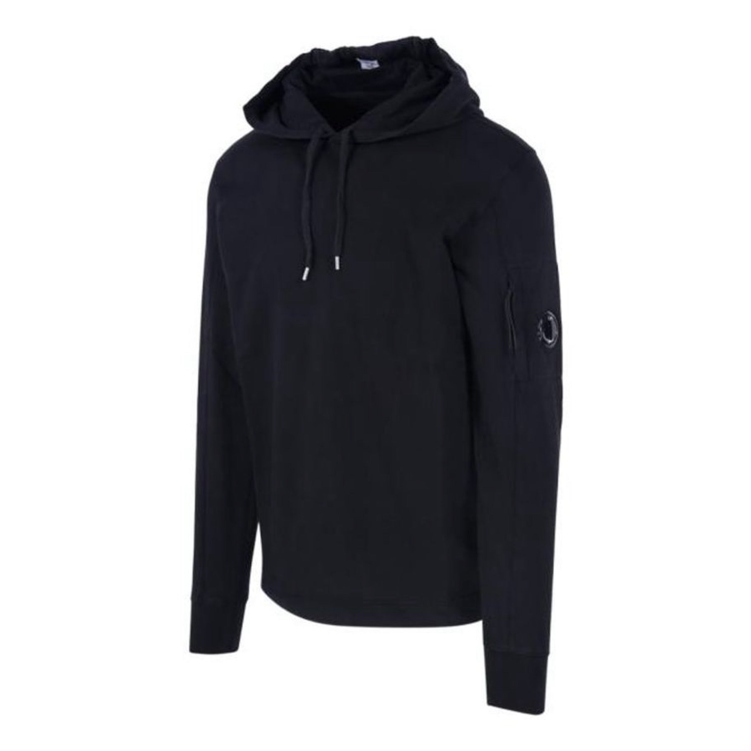 Cp Company Light Fleece Lens Overhead Hoodie In Black