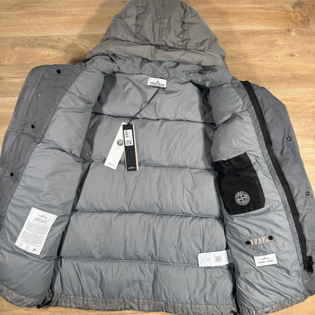 Stone Island Crinkle Reps NY Nylon Down Parka in Cement