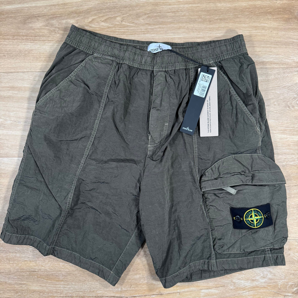 Stone Island Nylon Metal Bermuda Shorts in Military Green