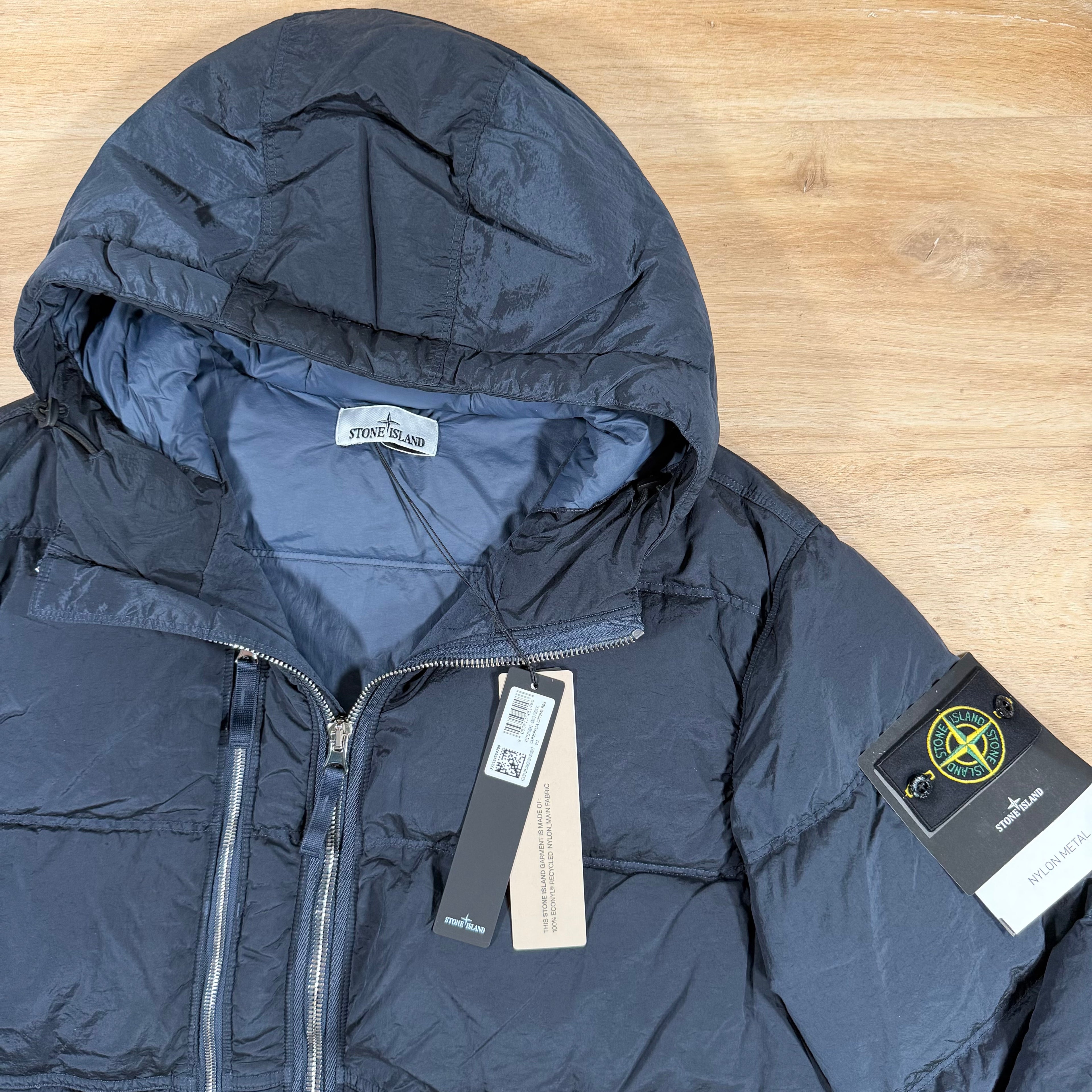 Stone Island Nylon Metal Down Parka in Navy