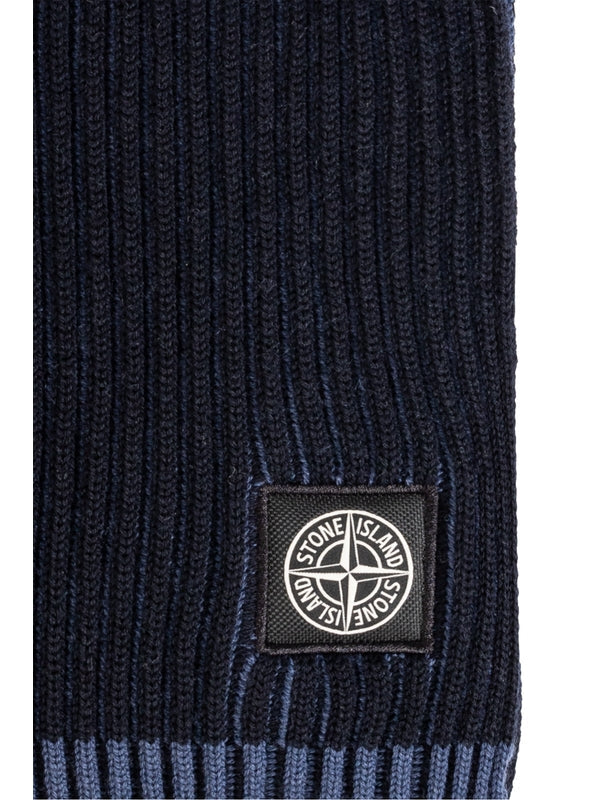 Stone Island Wool Scarf In Navy