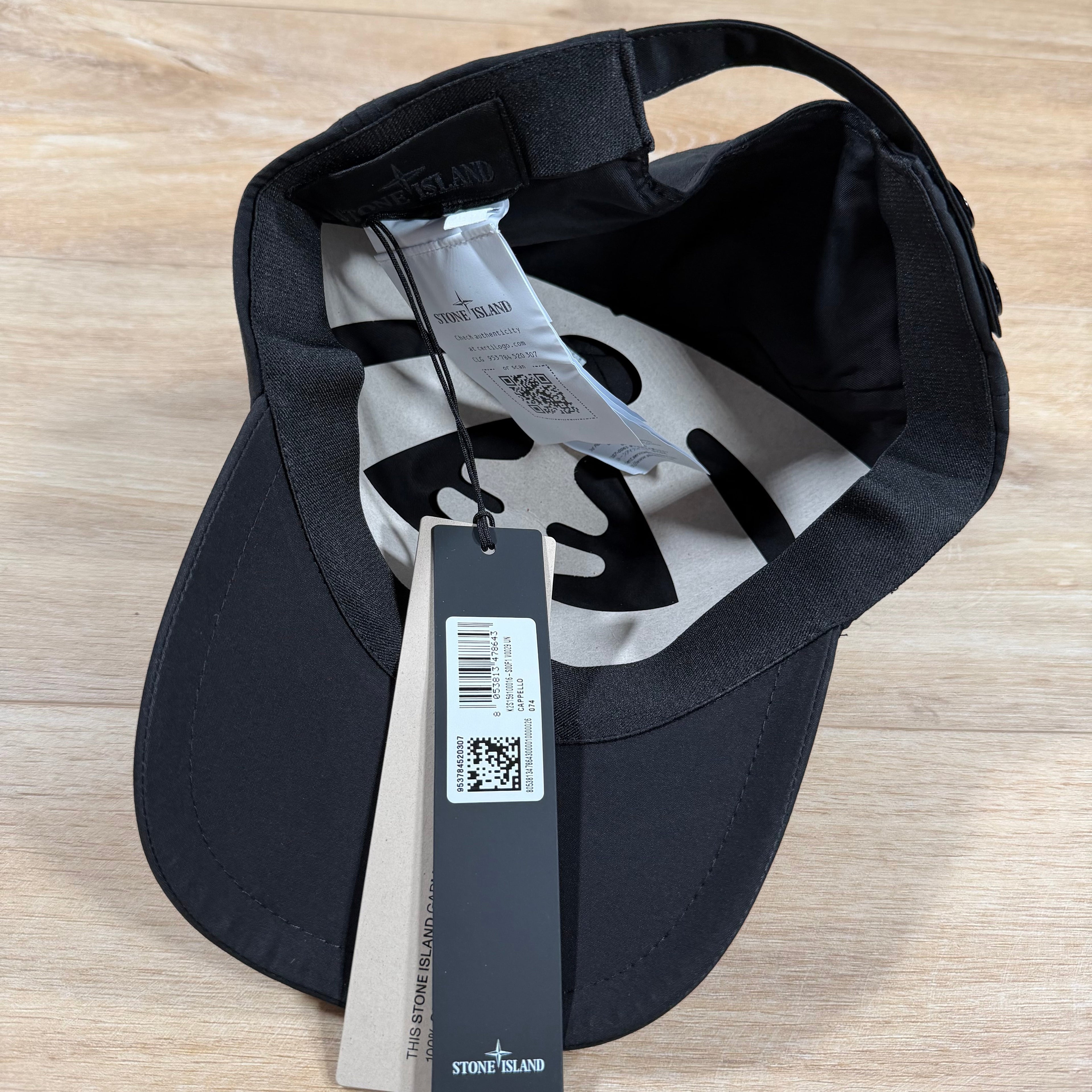 Stone Island Ghost Weatherproof Cotton Canvas Cap in Black