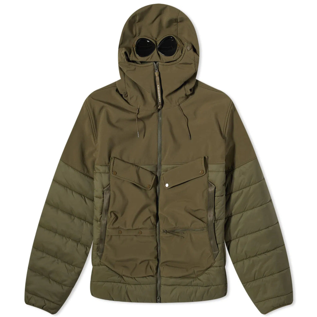 Cp Company Shell-R A/W Goggle Jacket In Ivy Green