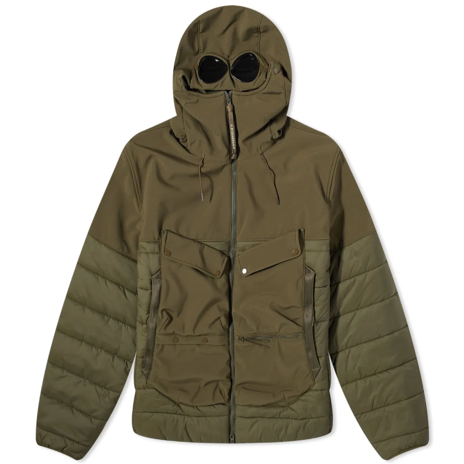 Cp Company Shell-R A/W Goggle Jacket In Ivy Green