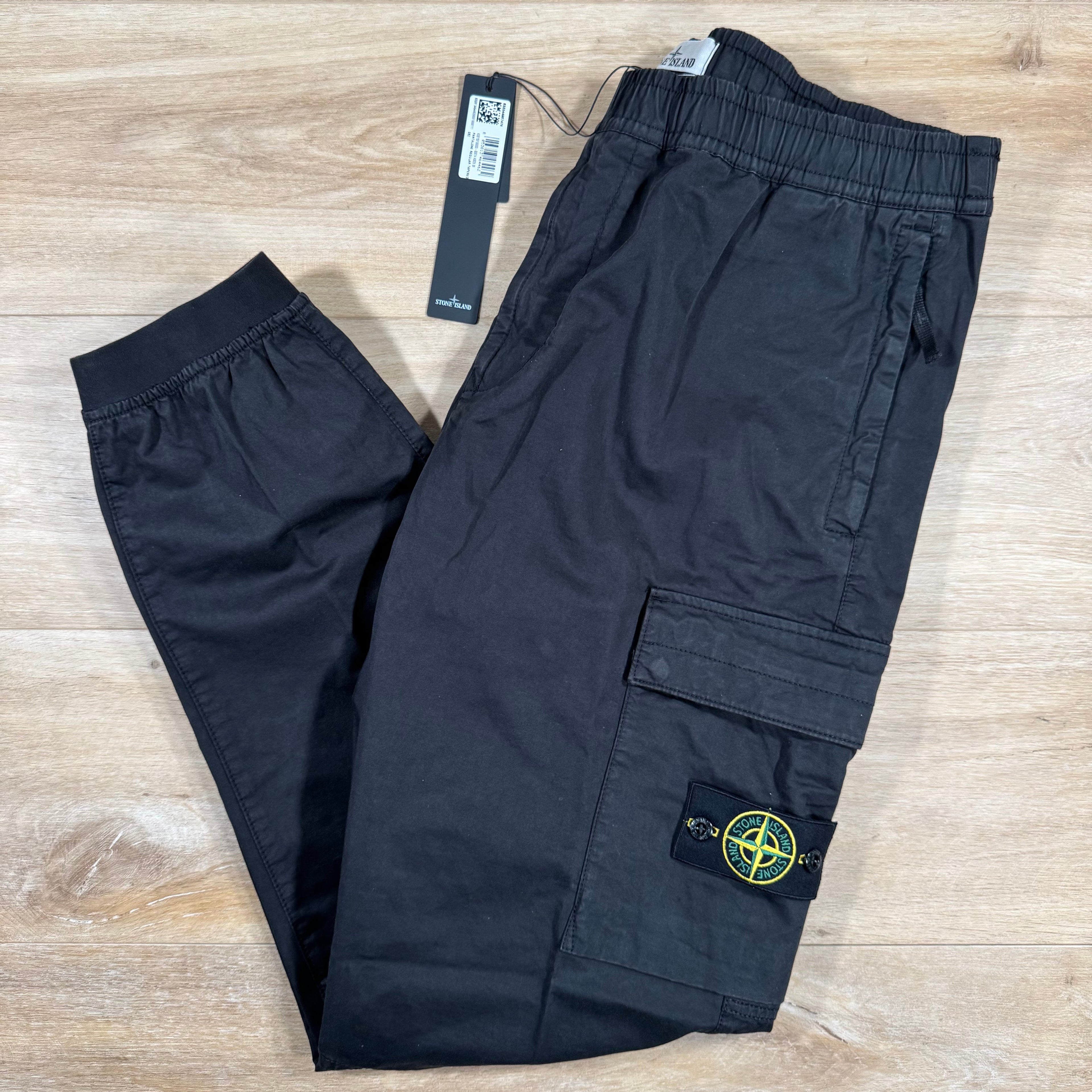 Stone Island Stretch Cargo Pants in Black