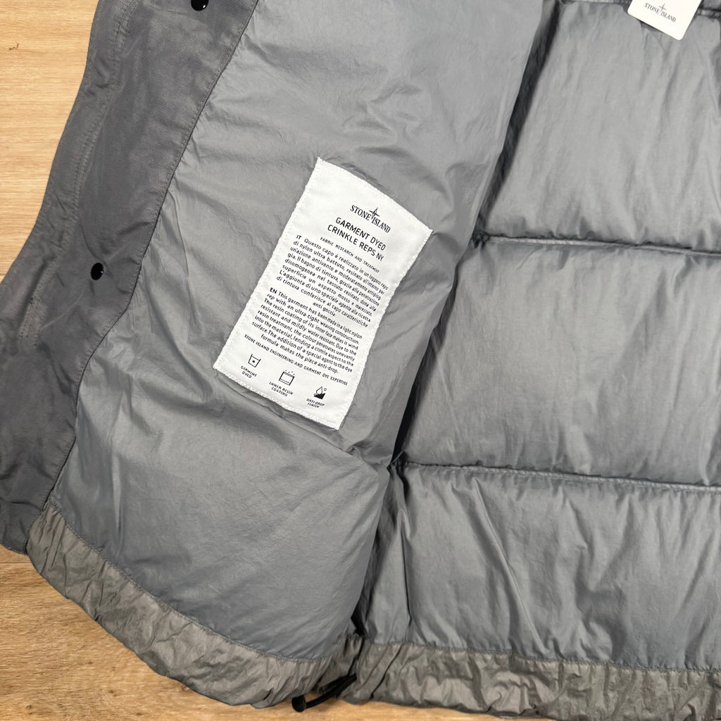 Stone Island Crinkle Reps NY Nylon Down Parka in Cement