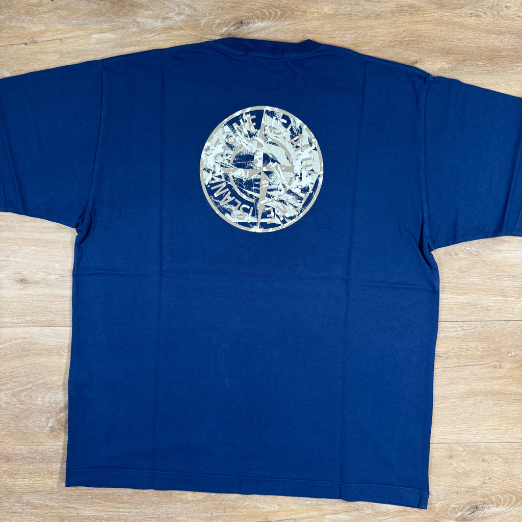 Stone Island Organic Cotton Compass Camo T-Shirt in Marine Blue