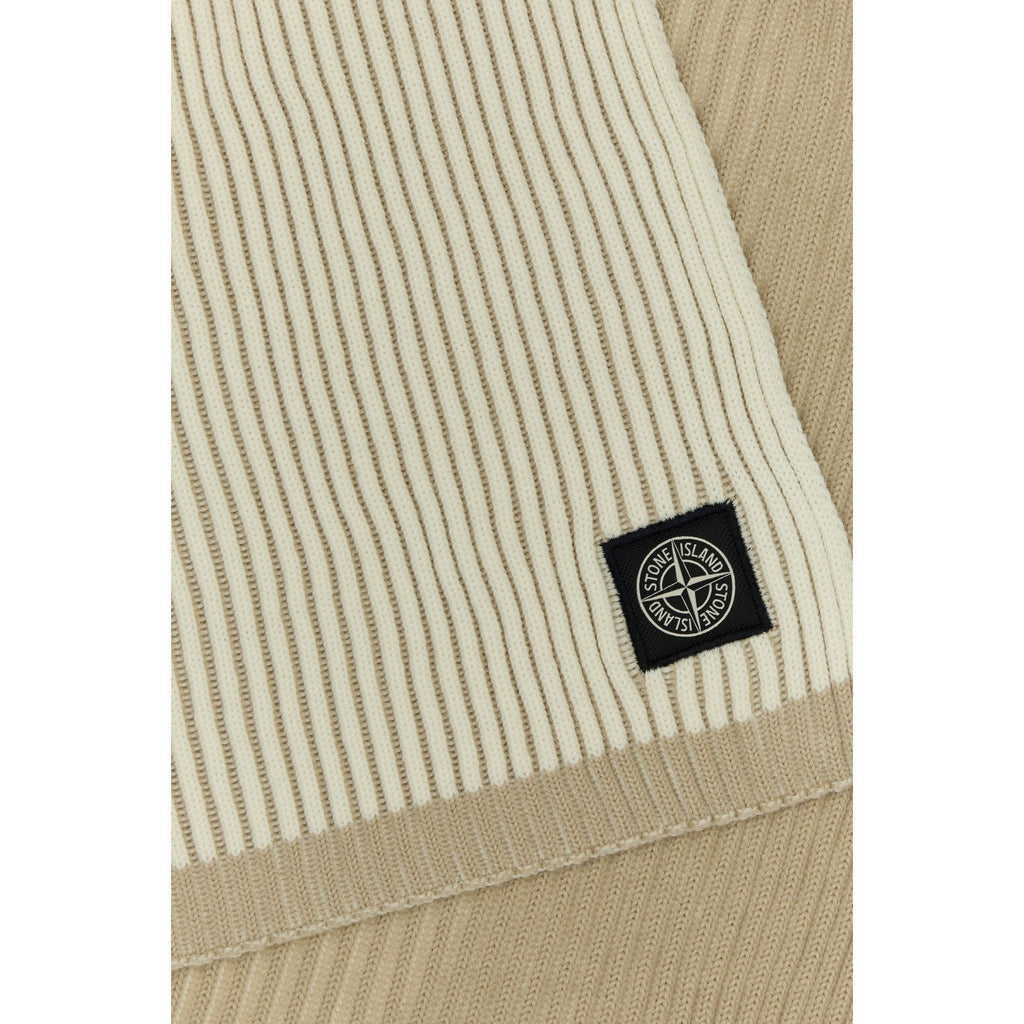 Stone Island Wool Scarf In Off White
