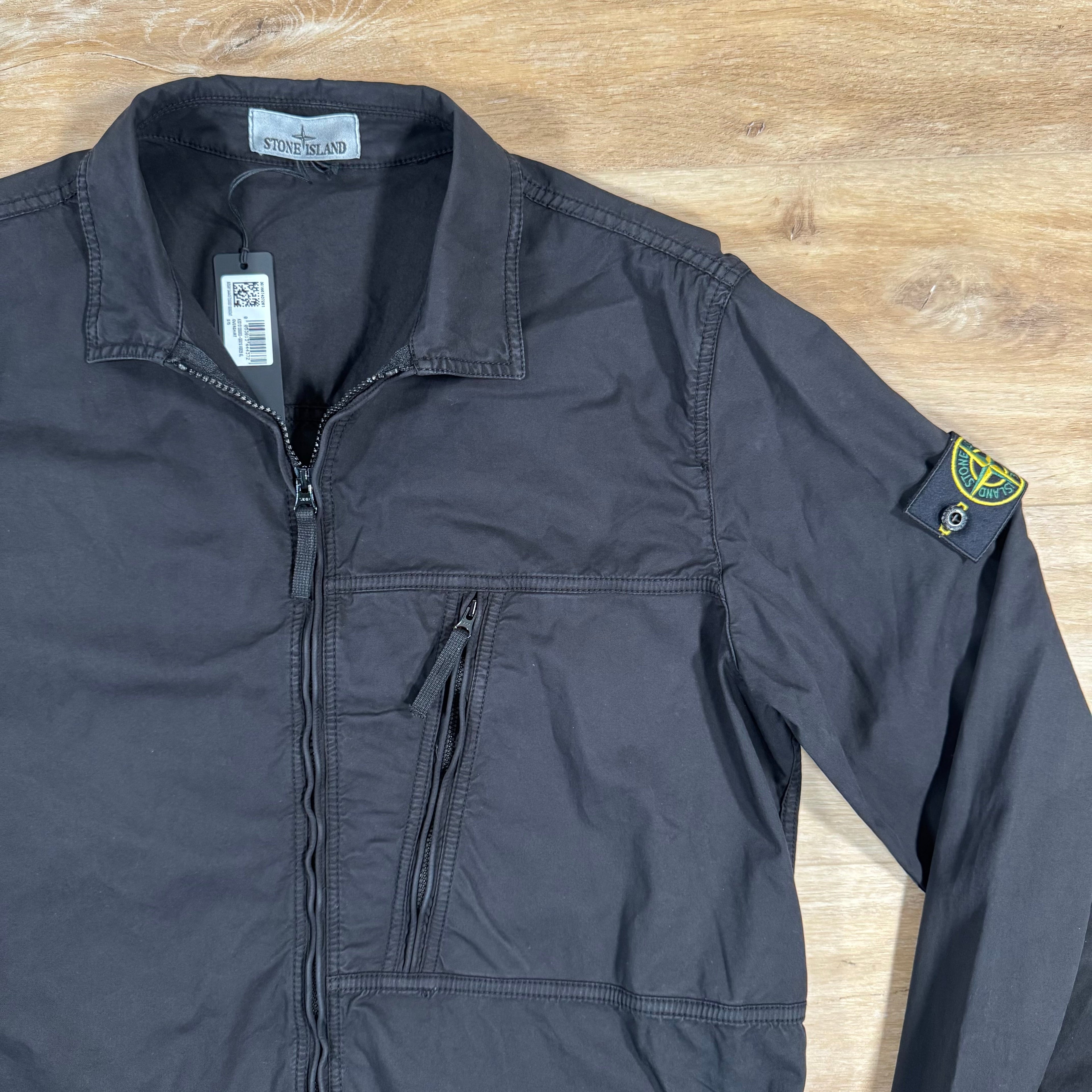 Stone Island Supima Cotton Twill Overshirt in Black