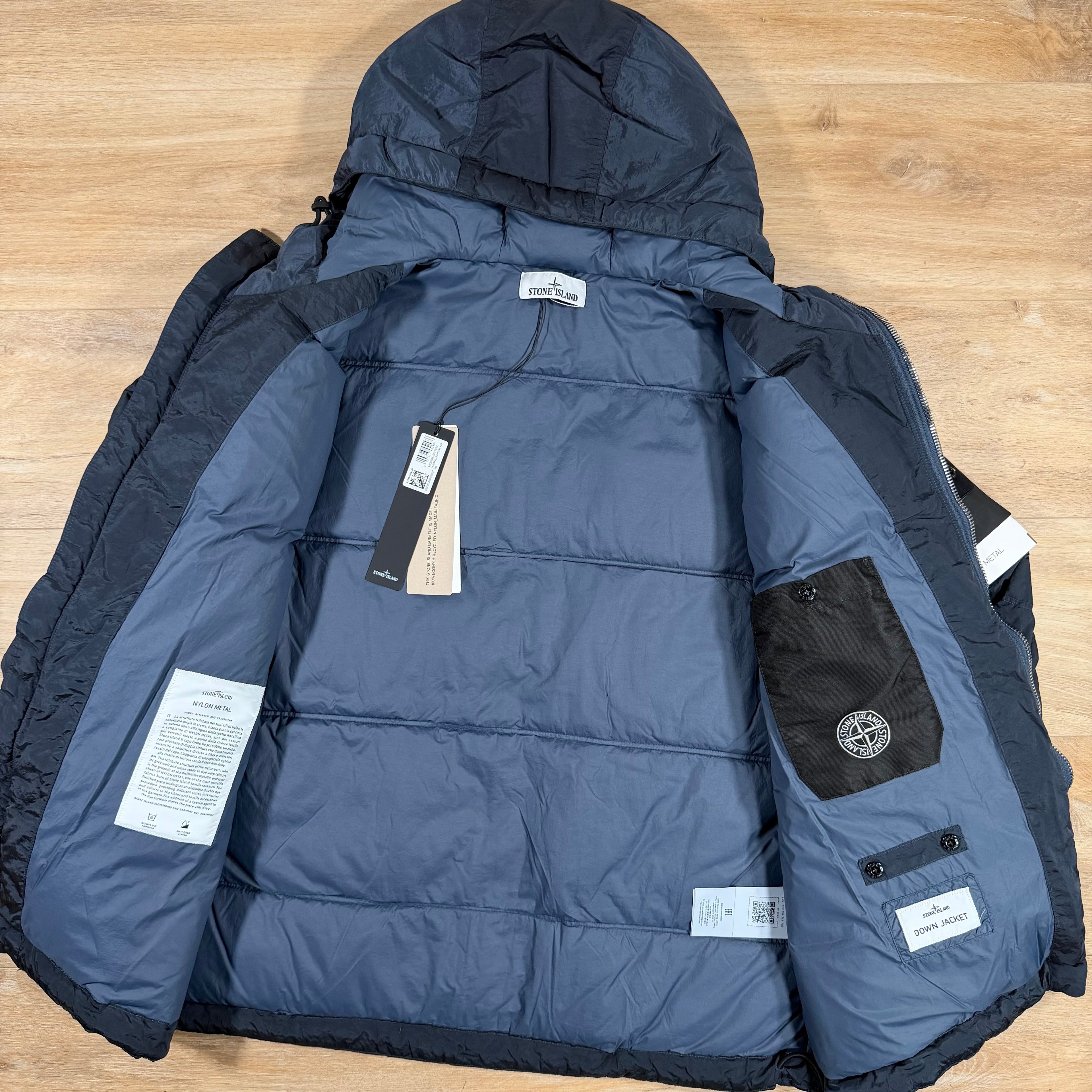 Stone Island Nylon Metal Down Parka in Navy