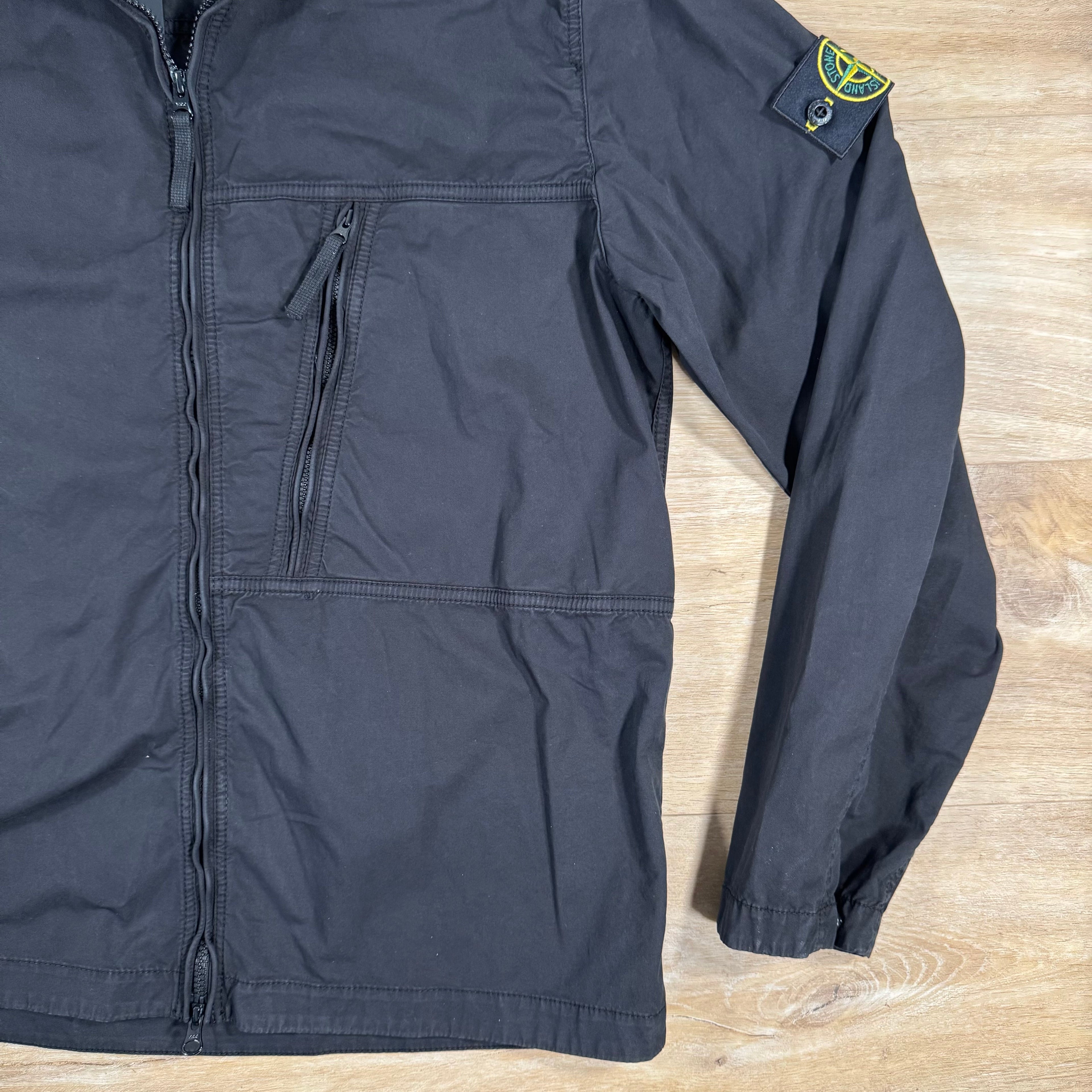 Stone Island Supima Cotton Twill Overshirt in Black