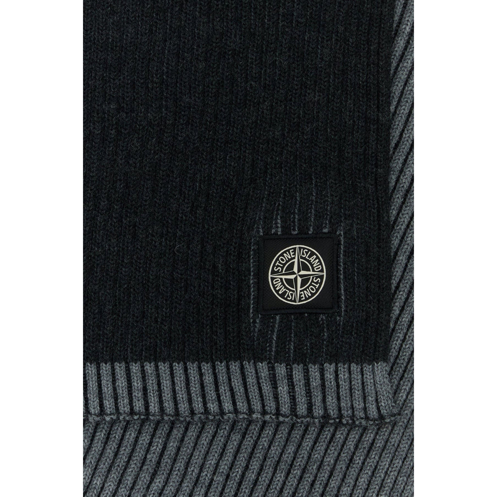 Stone Island Wool Scarf In Charcoal