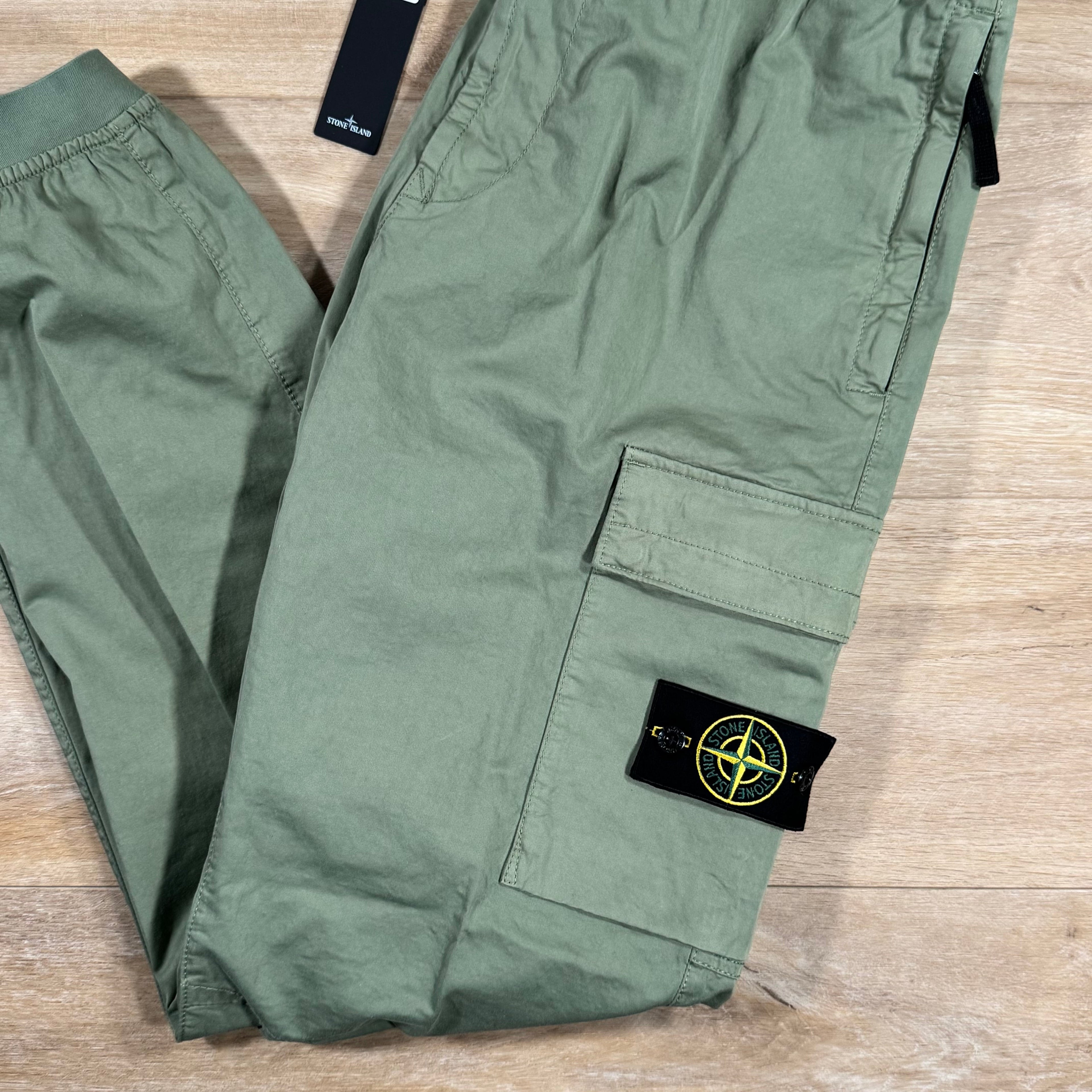 Stone Island Stretch Cargo Pants in Sage Green