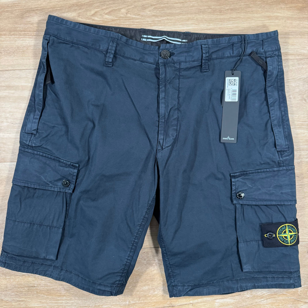 Stone Island Supima Cotton Twill Stretch-TC Bermuda Shorts in Navy