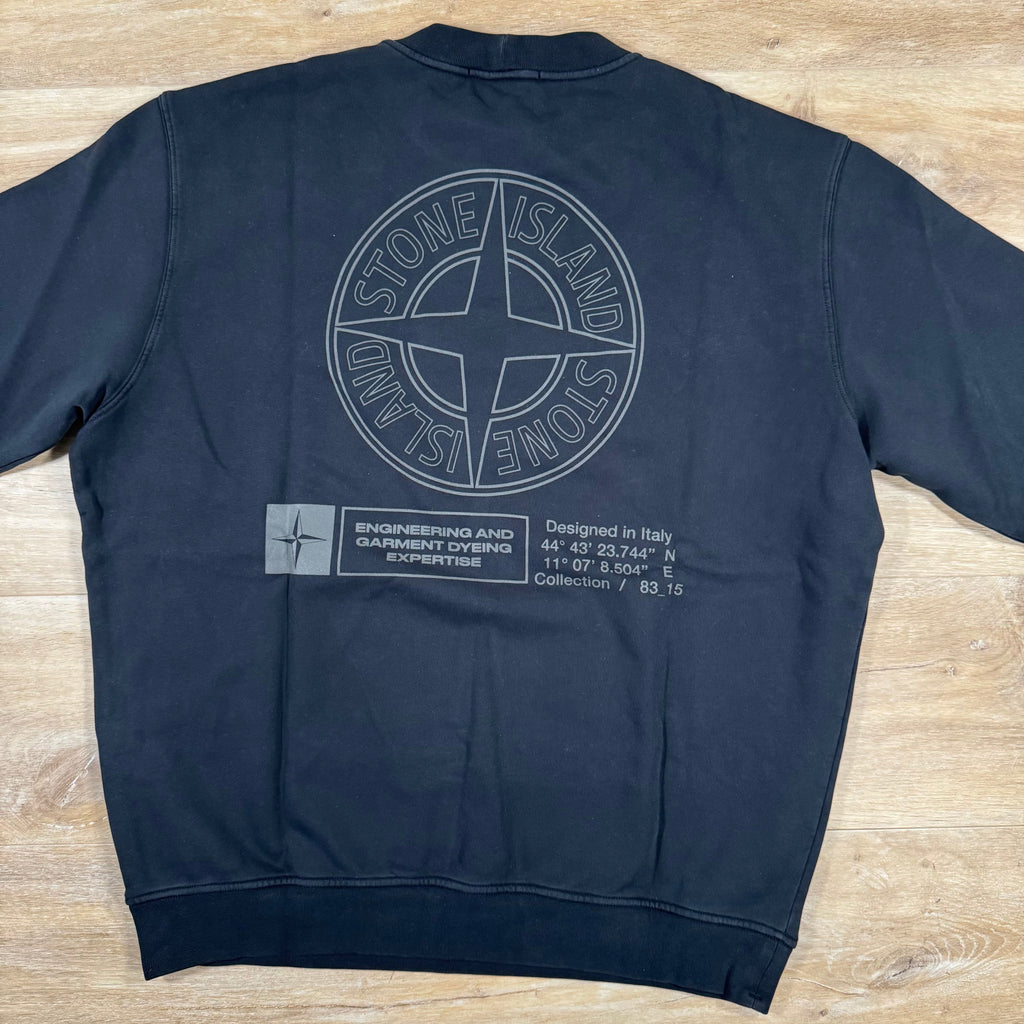 Stone Island Industrial Print Oversized Crewneck Sweatshirt in Black