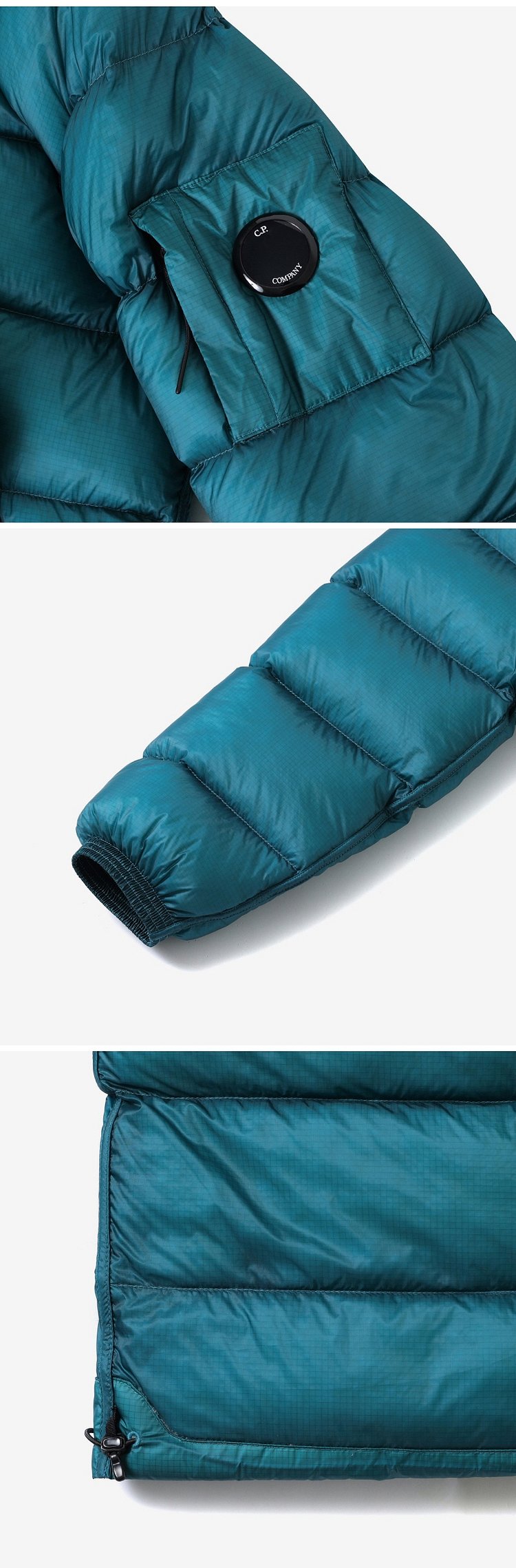 Cp Company D.D. Shell Lens Down Jacket 172A Spruce Blue