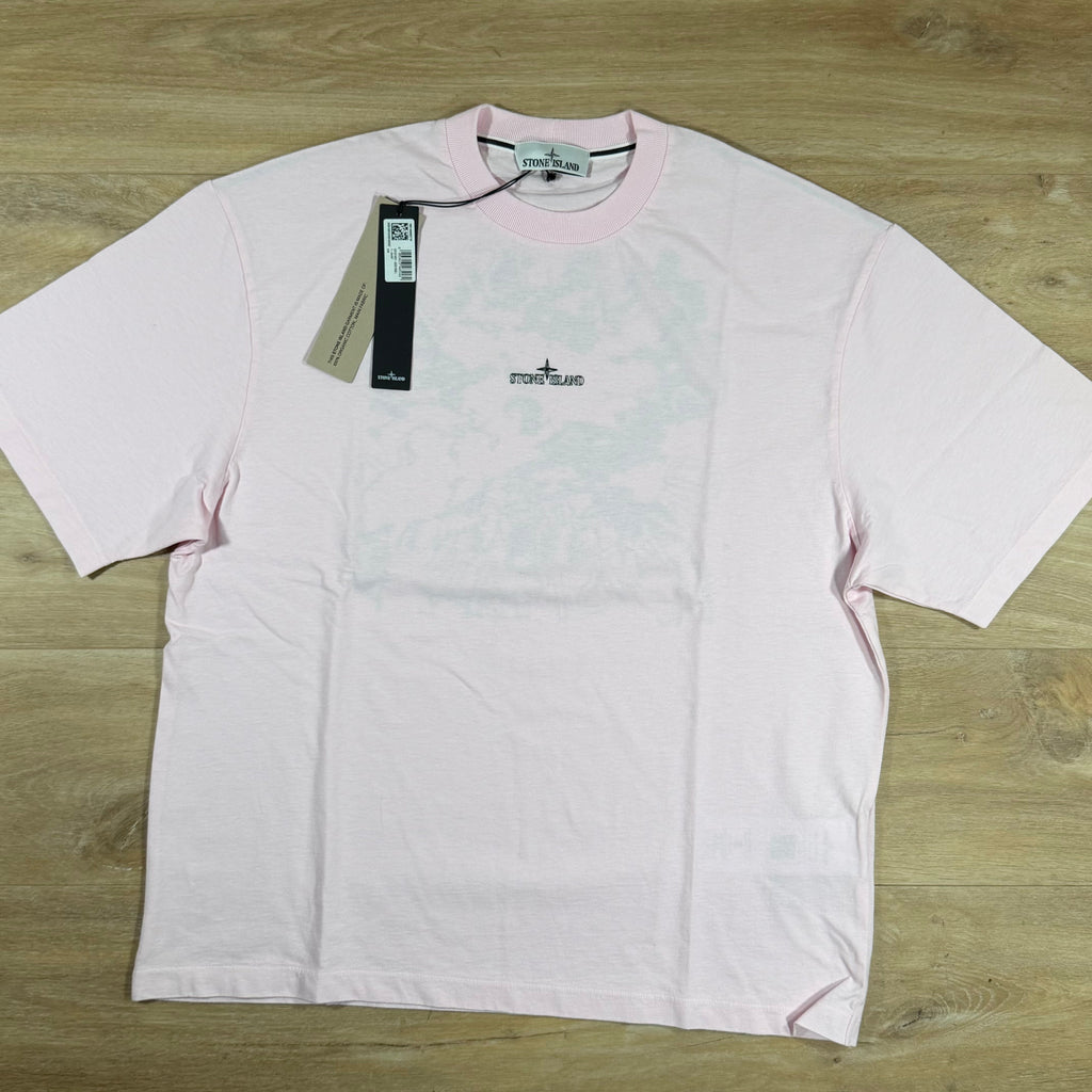 Stone Island 'Megacity Sky' Embroidery T-Shirt in Antique Rose
