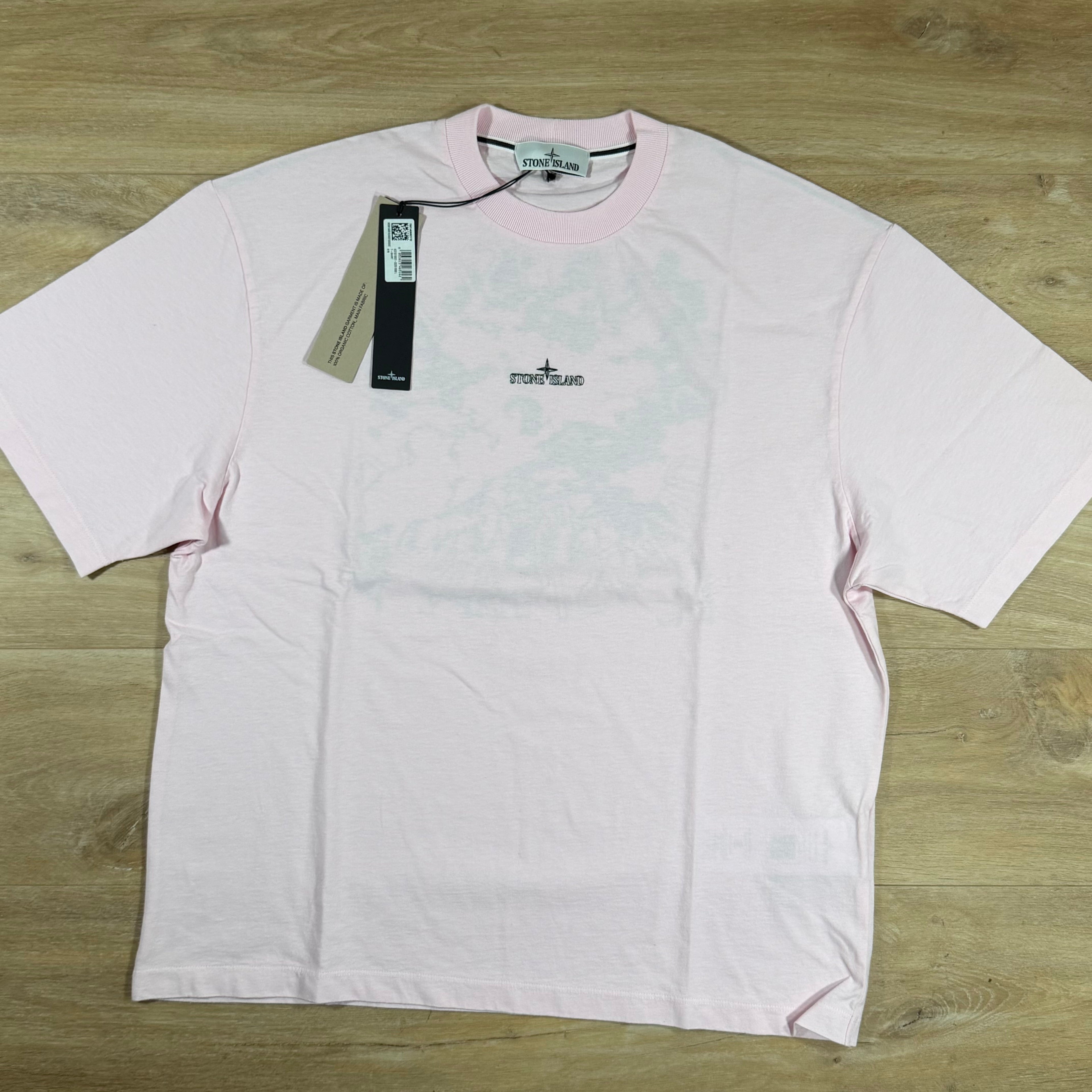 Stone Island 'Megacity Sky' Embroidery T-Shirt in Antique Rose