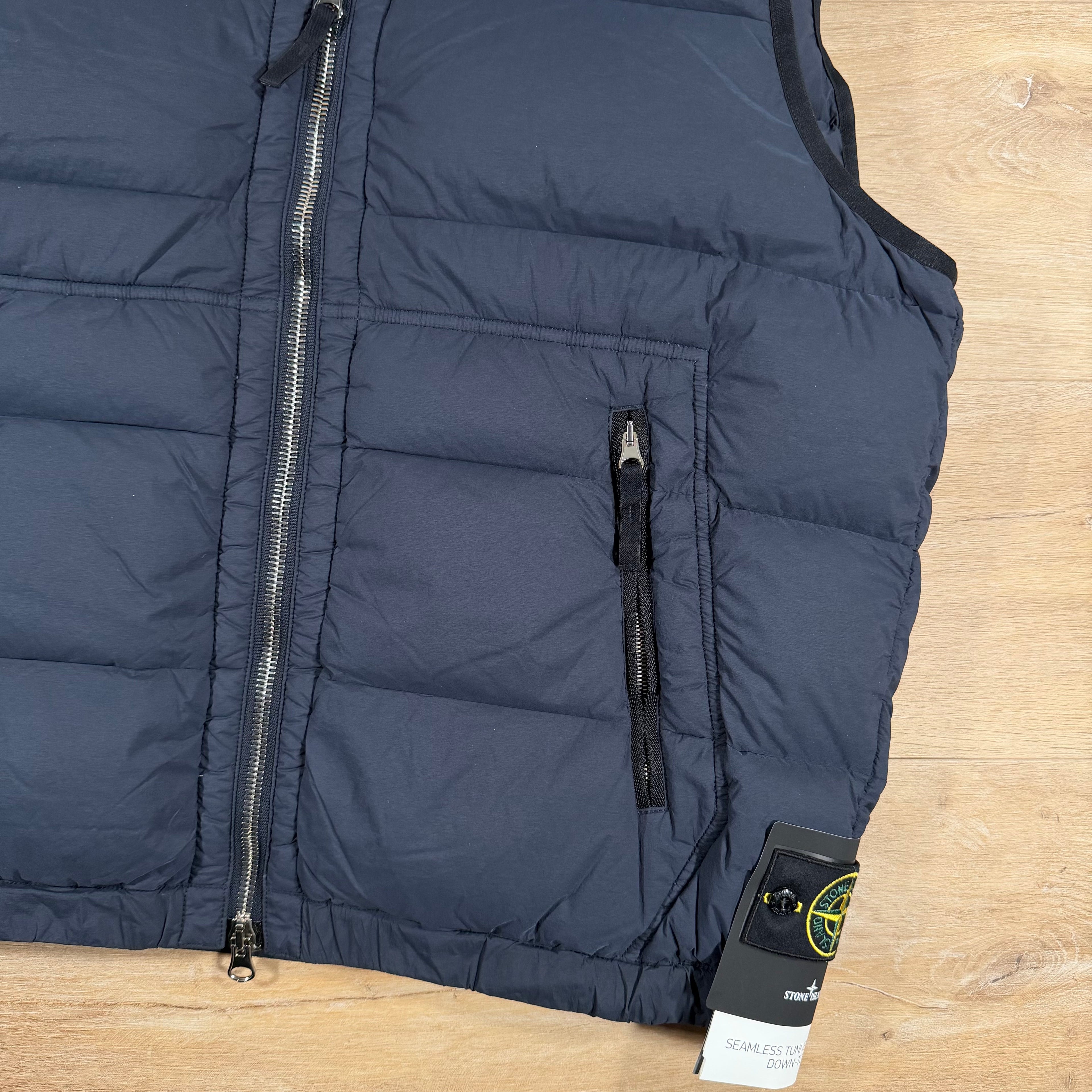 Stone Island Seamless Tunnel Nylon Down-TC Vest in Navy
