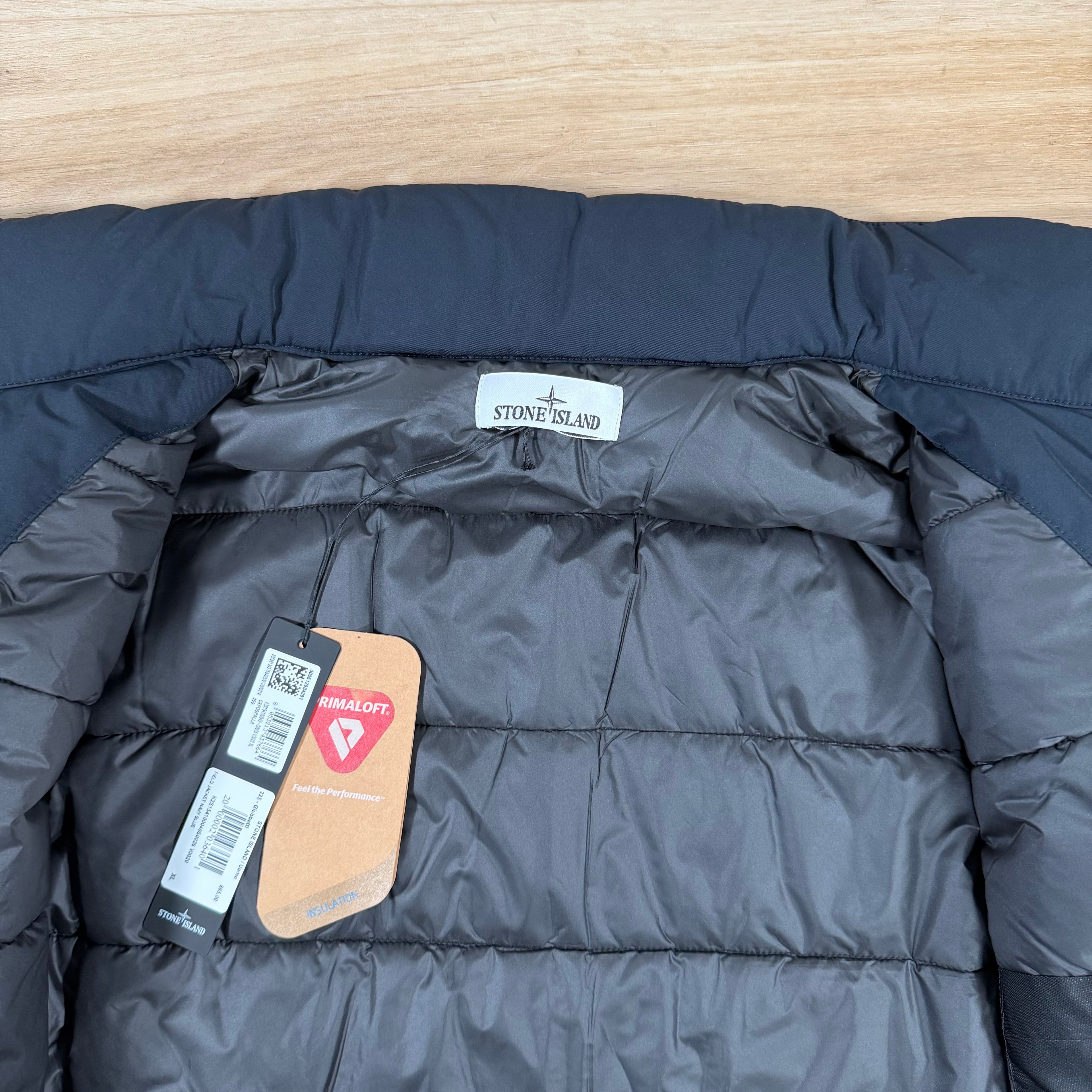 Stone Island Micro Twill Padded Field Jacket in Navy