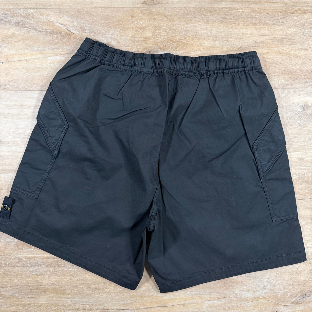 Stone Island Stretch Cargo Bermuda Shorts in Black